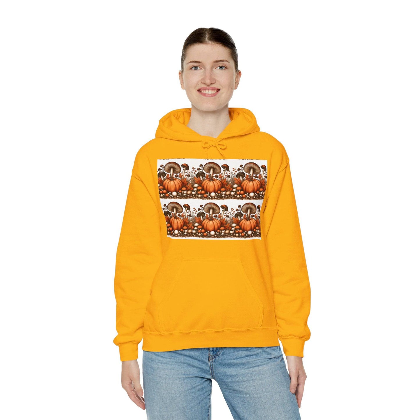 Pumpkin & Mushroom Unisex Heavy Blend™ Hooded Sweatshirt - Zion Legend Fashions