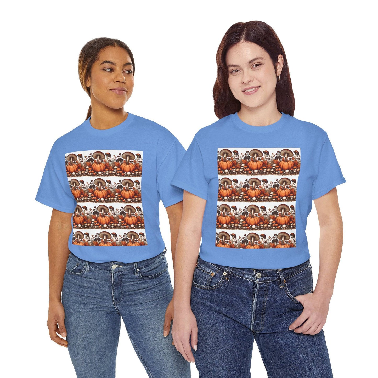 Pumpkin & Mushroom Unisex Heavy Cotton Tee - Zion Legend Fashions