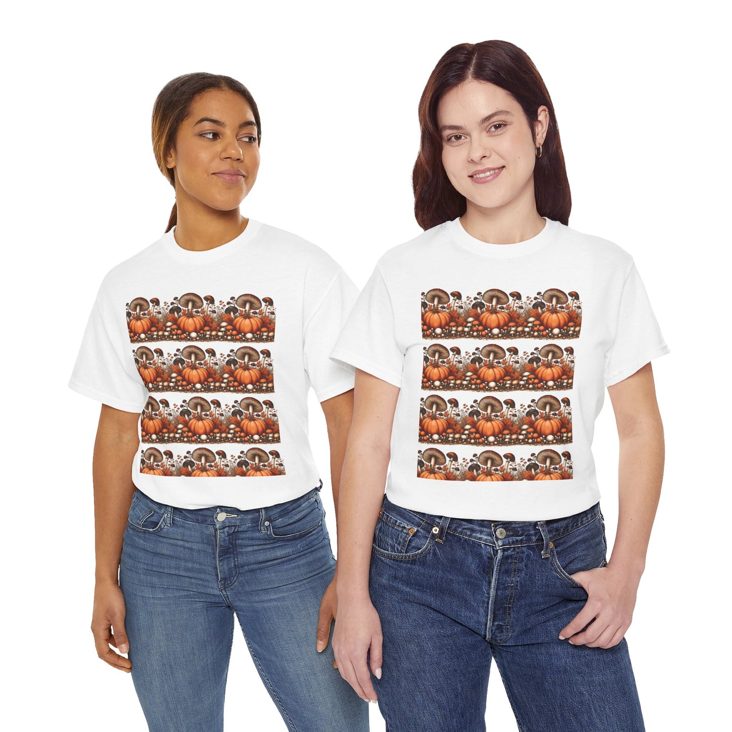 Pumpkin & Mushroom Unisex Heavy Cotton Tee - Zion Legend Fashions