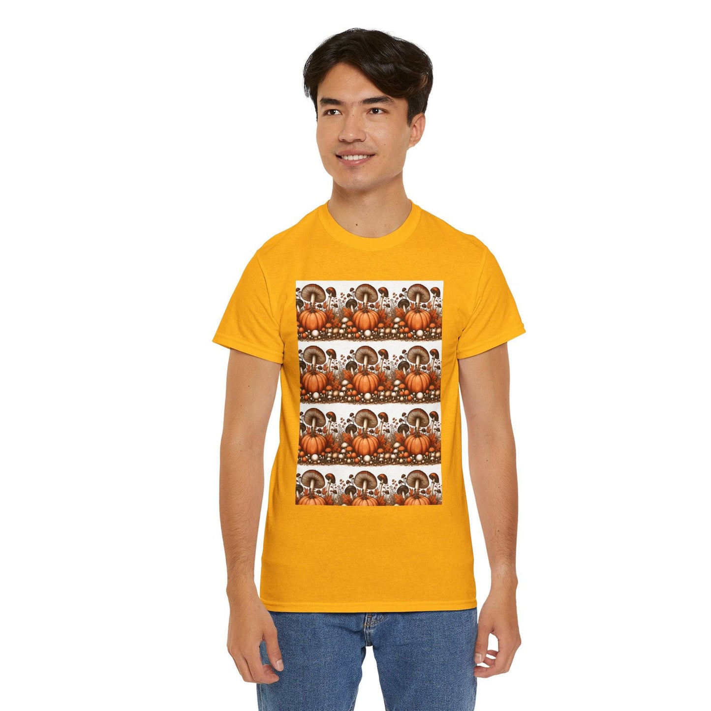 Pumpkin & Mushroom Unisex Heavy Cotton Tee - Zion Legend Fashions
