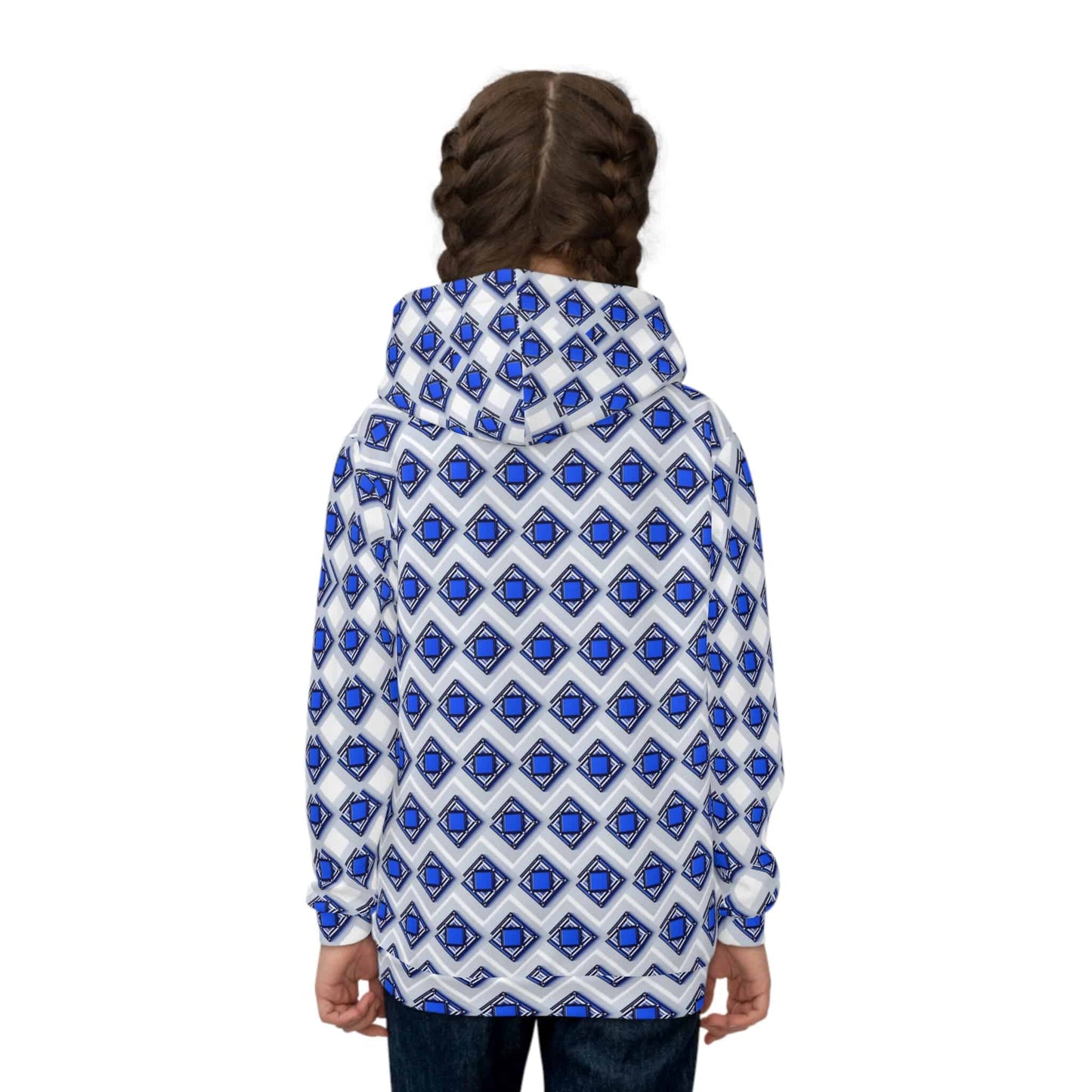 ZLF Blue Square Fashion Children's Hoodie - Zion Legend Fashions