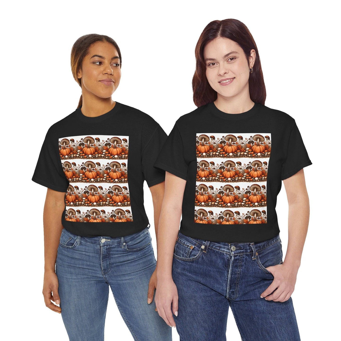 Pumpkin & Mushroom Unisex Heavy Cotton Tee - Zion Legend Fashions