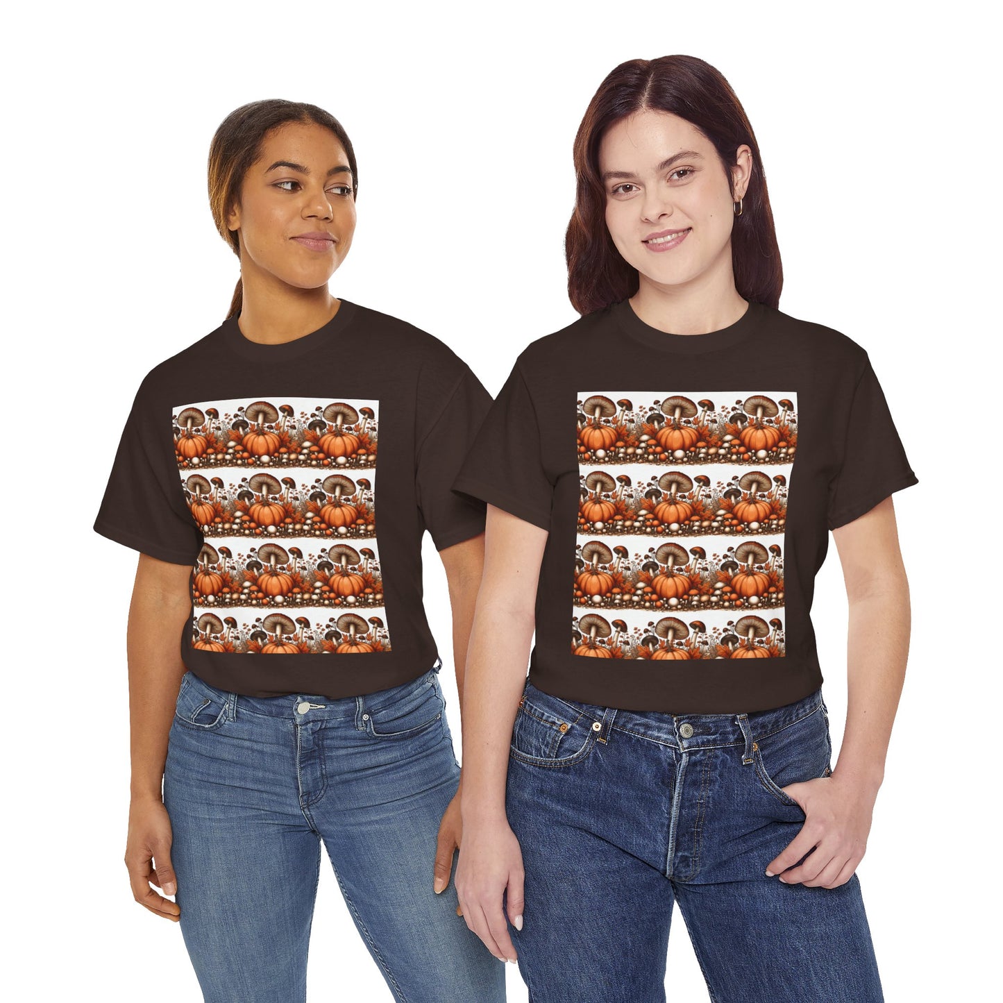 Pumpkin & Mushroom Unisex Heavy Cotton Tee - Zion Legend Fashions