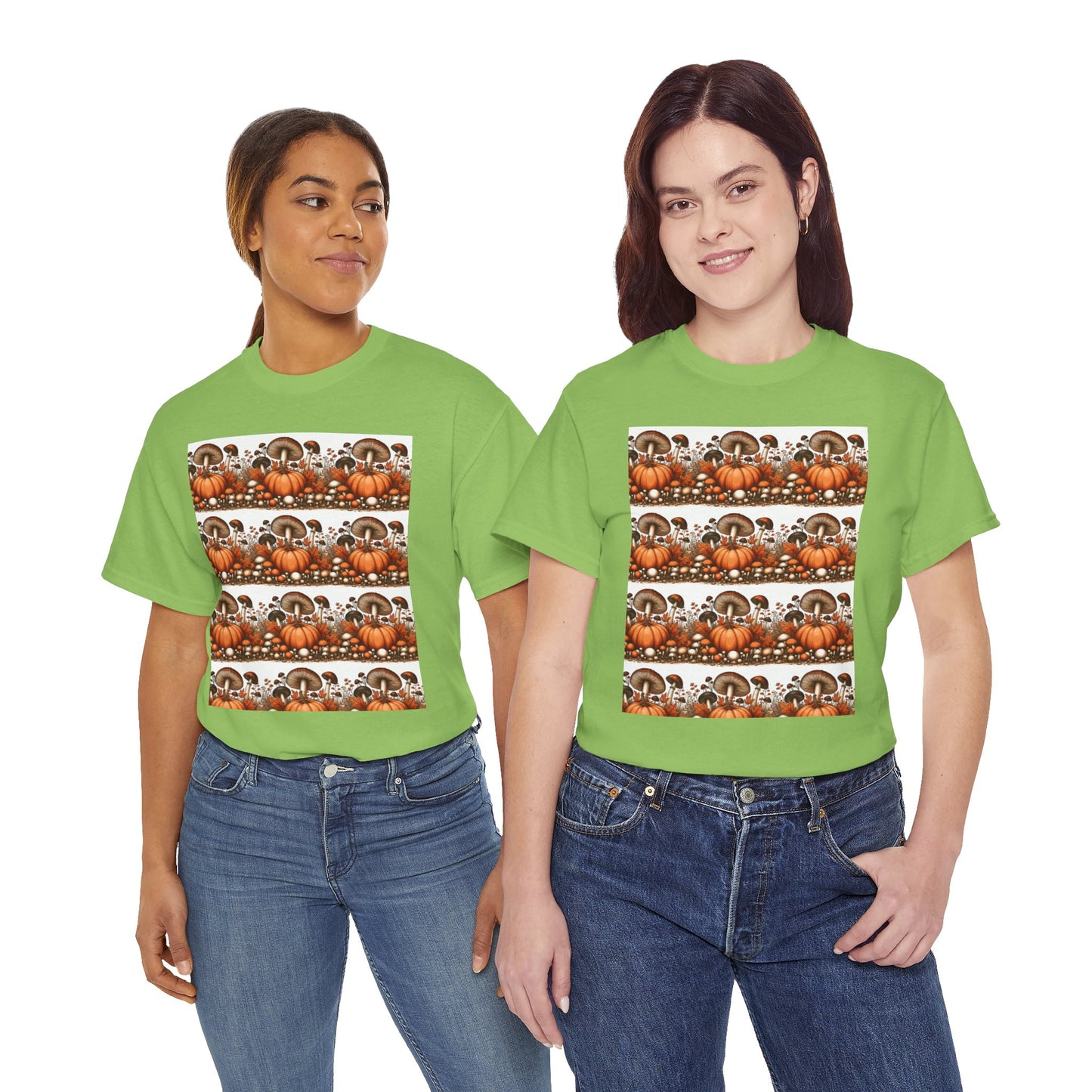 Pumpkin & Mushroom Unisex Heavy Cotton Tee - Zion Legend Fashions