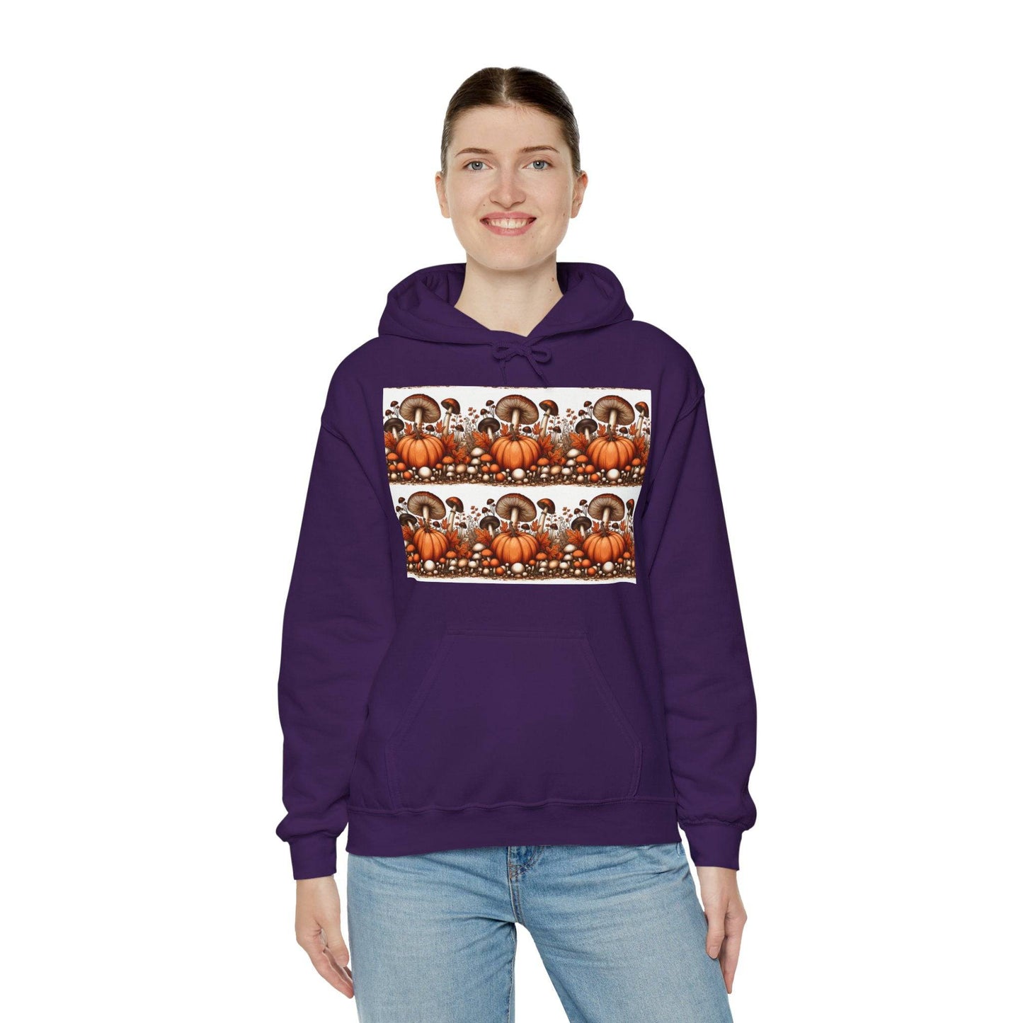Pumpkin & Mushroom Unisex Heavy Blend™ Hooded Sweatshirt - Zion Legend Fashions