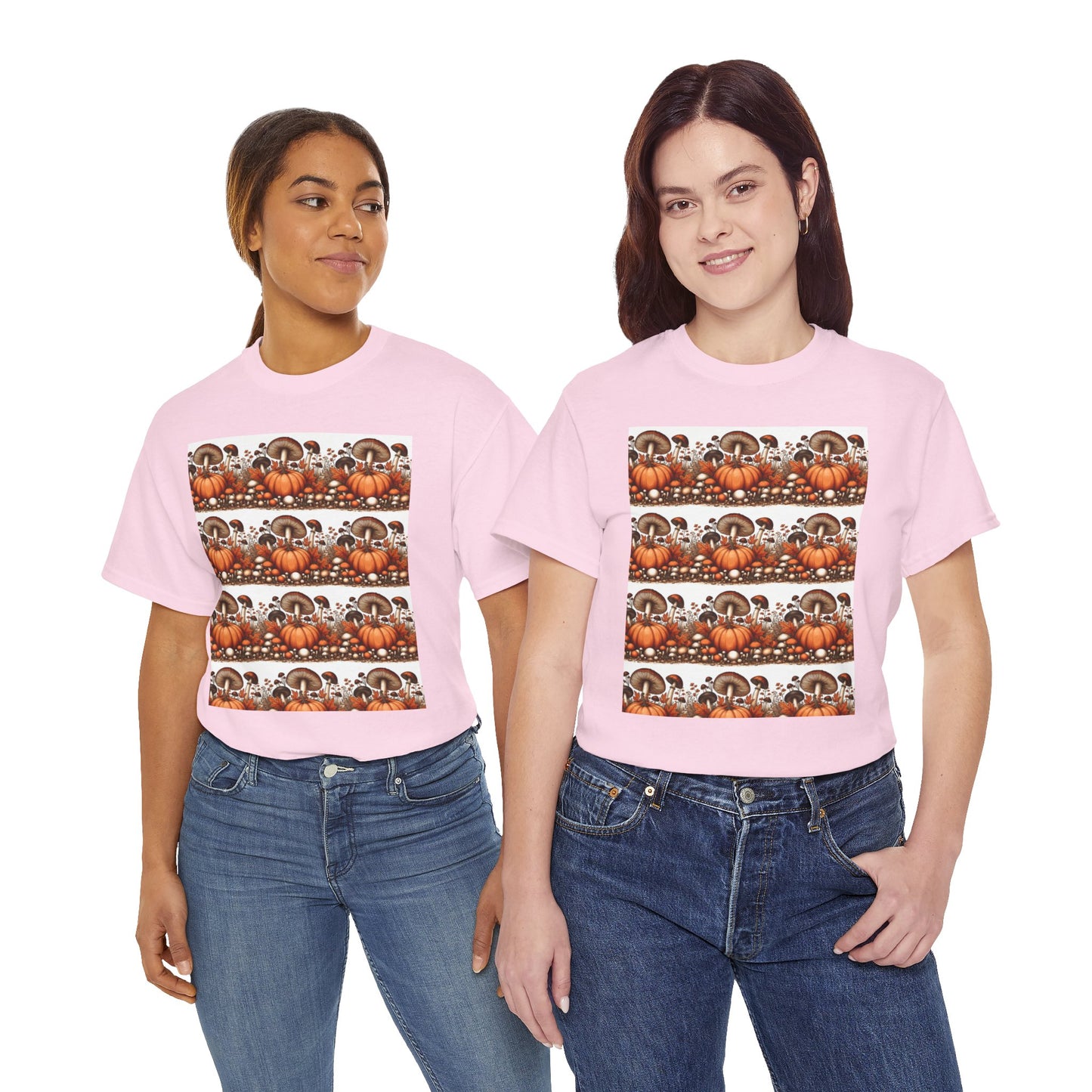 Pumpkin & Mushroom Unisex Heavy Cotton Tee - Zion Legend Fashions