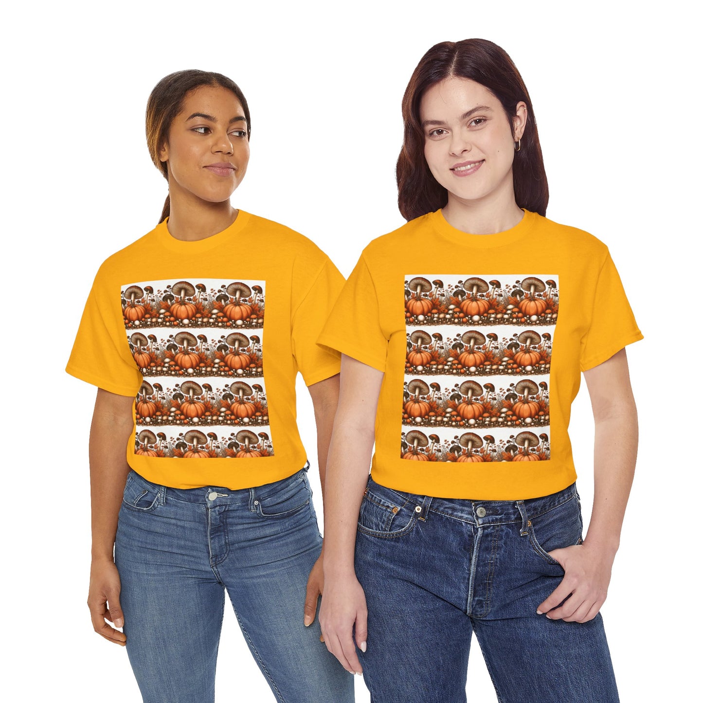 Pumpkin & Mushroom Unisex Heavy Cotton Tee - Zion Legend Fashions