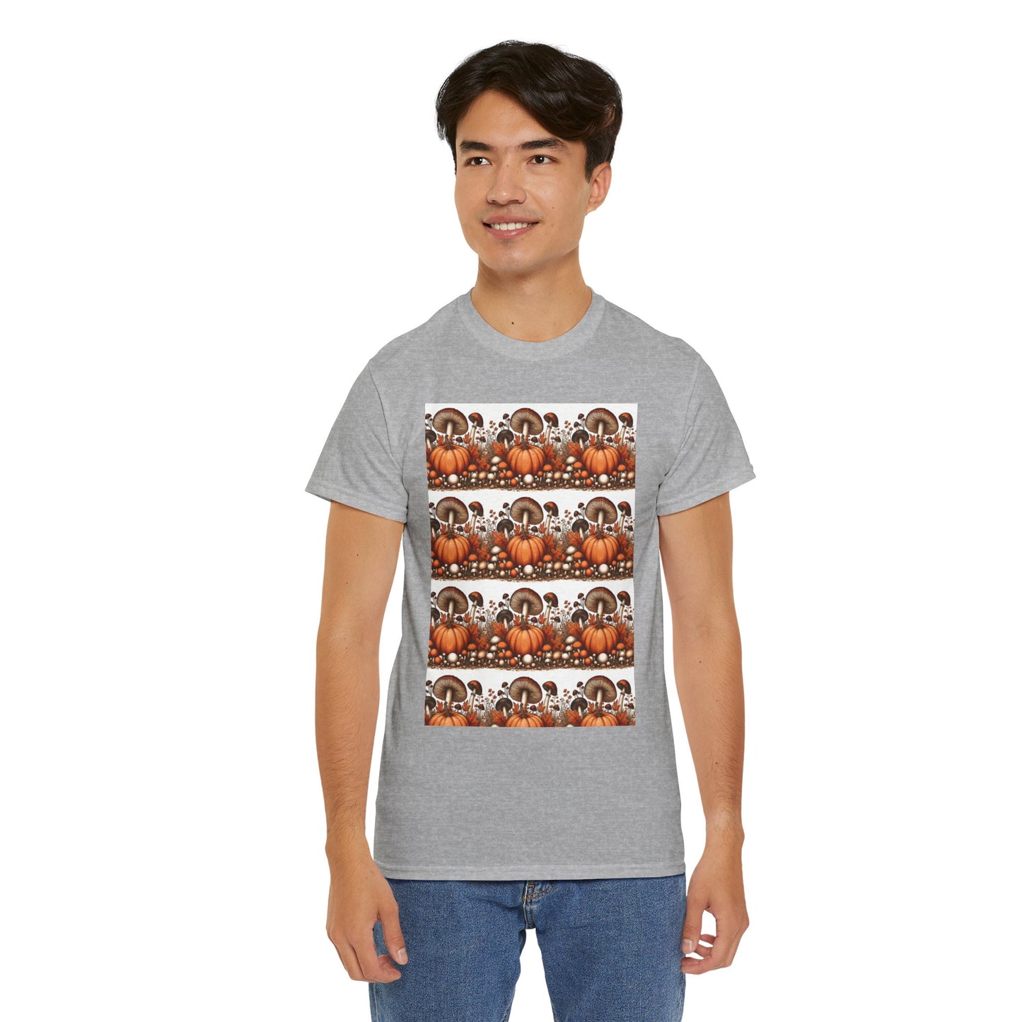 Pumpkin & Mushroom Unisex Heavy Cotton Tee - Zion Legend Fashions