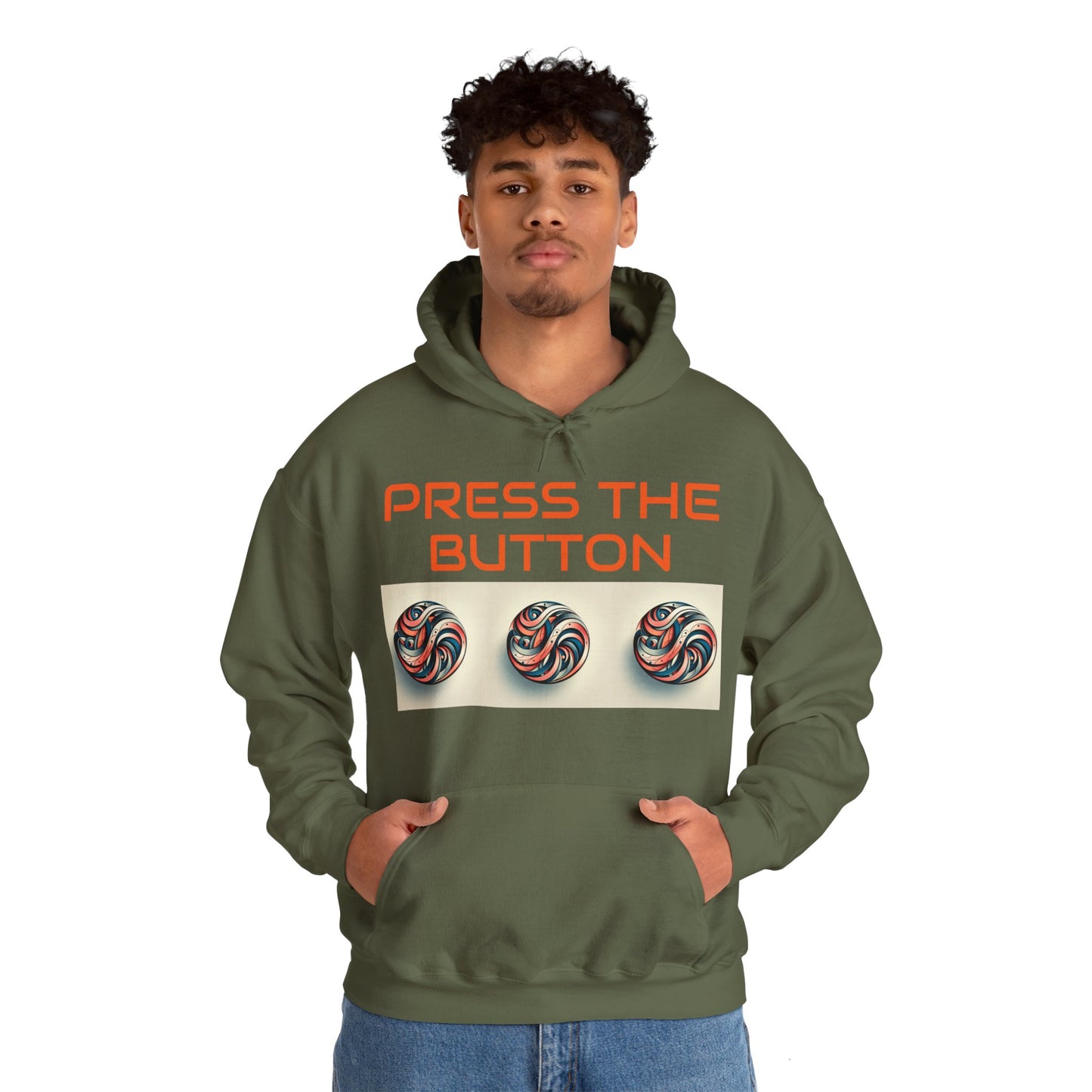 Press The Button Tex Heavy Blend™ Hooded Sweatshirt - Zion Legend Fashions
