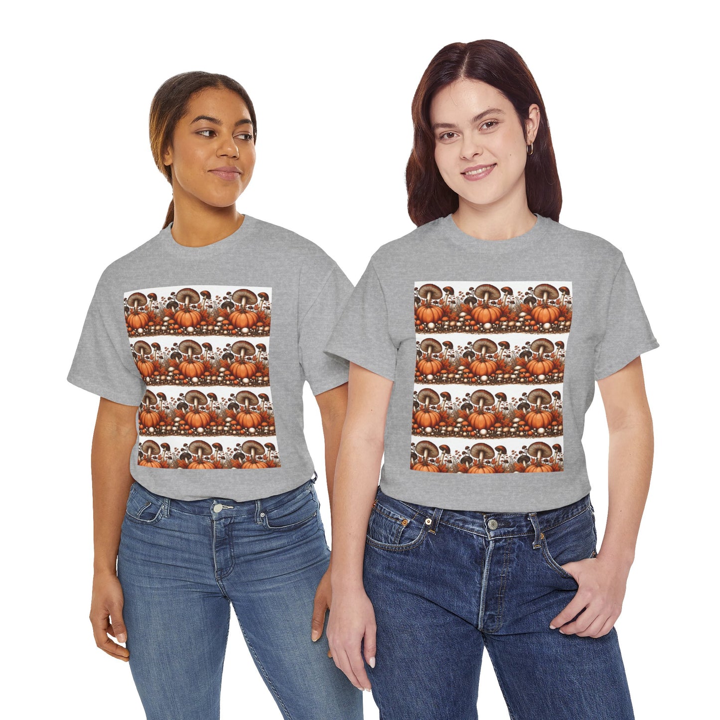 Pumpkin & Mushroom Unisex Heavy Cotton Tee - Zion Legend Fashions