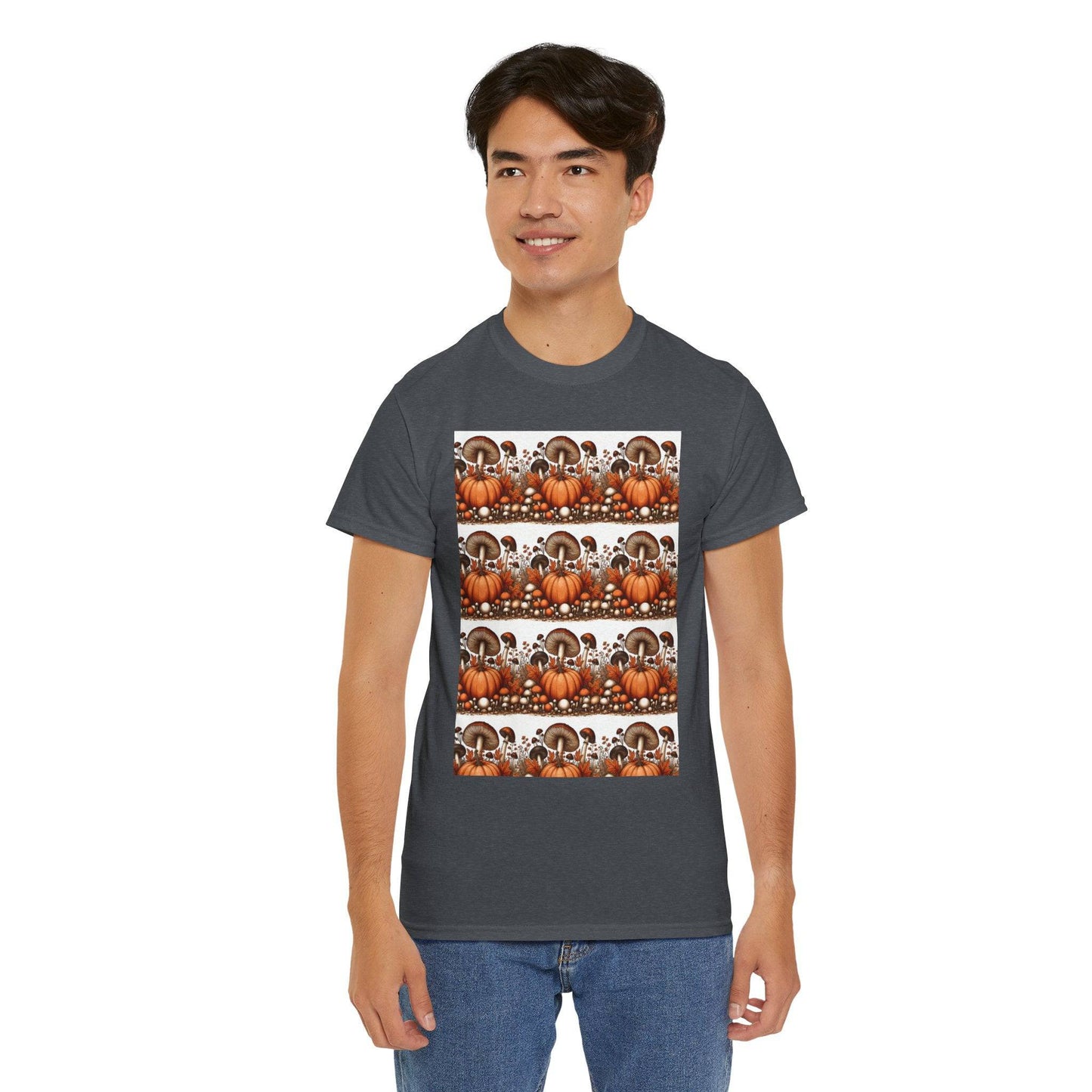 Pumpkin & Mushroom Unisex Heavy Cotton Tee - Zion Legend Fashions
