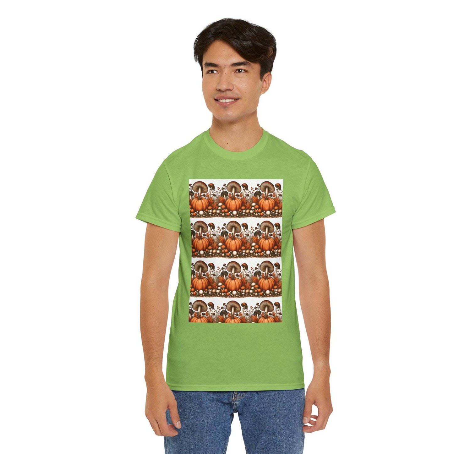 Pumpkin & Mushroom Unisex Heavy Cotton Tee - Zion Legend Fashions