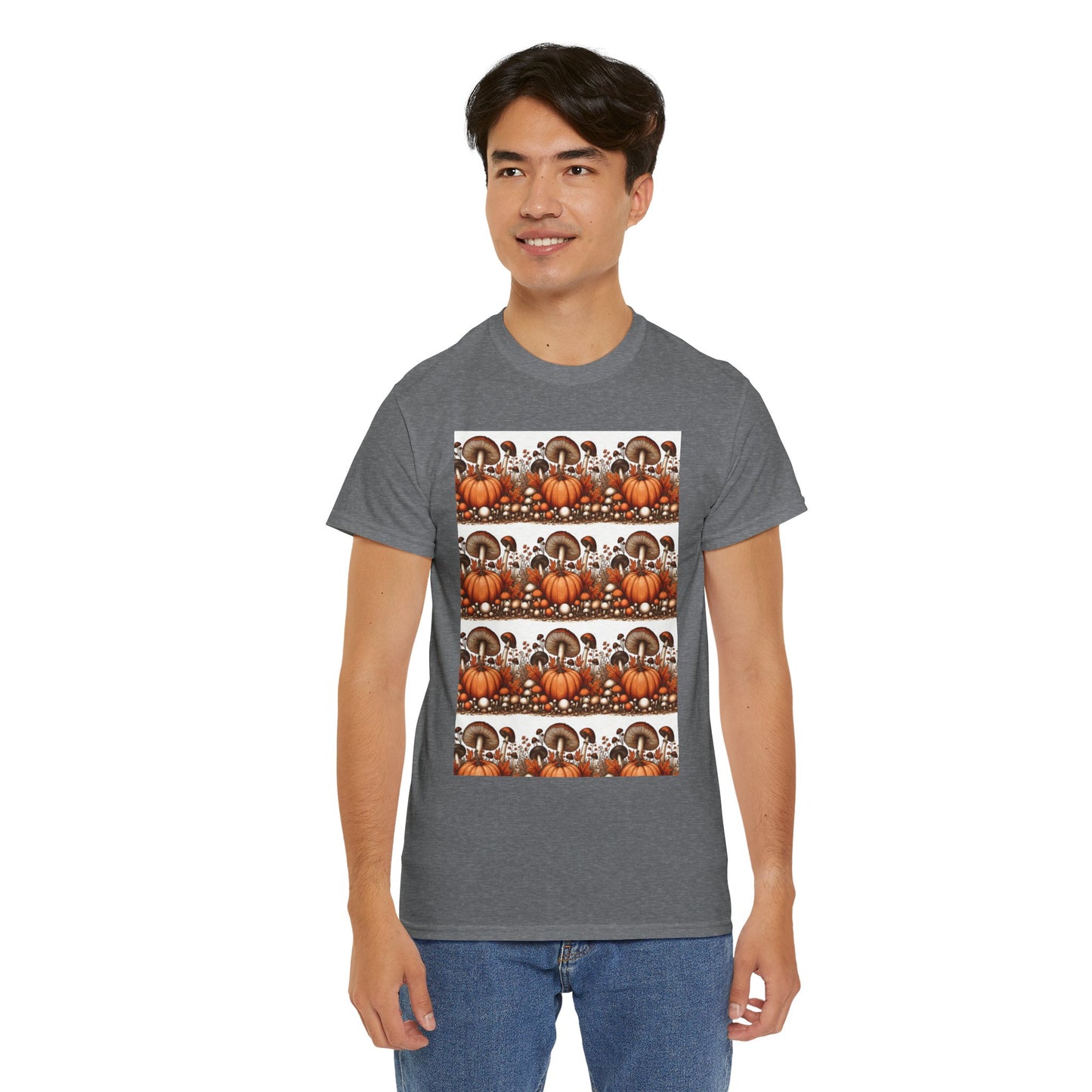 Pumpkin & Mushroom Unisex Heavy Cotton Tee - Zion Legend Fashions