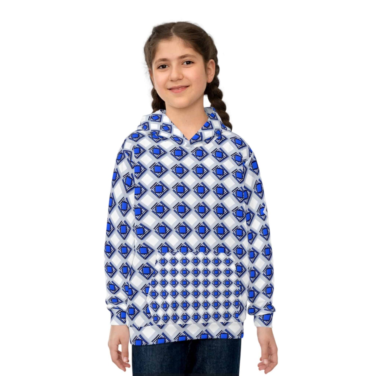 ZLF Blue Square Fashion Children's Hoodie - Zion Legend Fashions