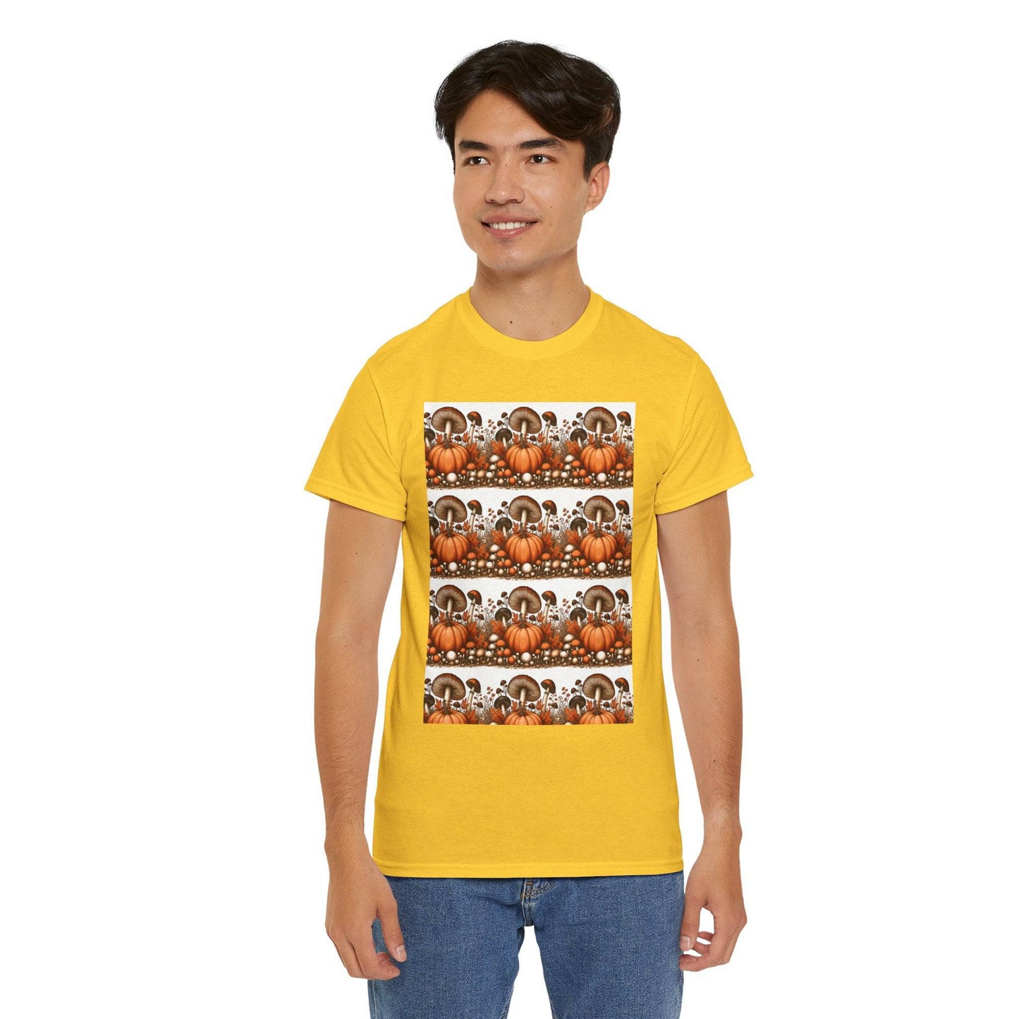 Pumpkin & Mushroom Unisex Heavy Cotton Tee - Zion Legend Fashions