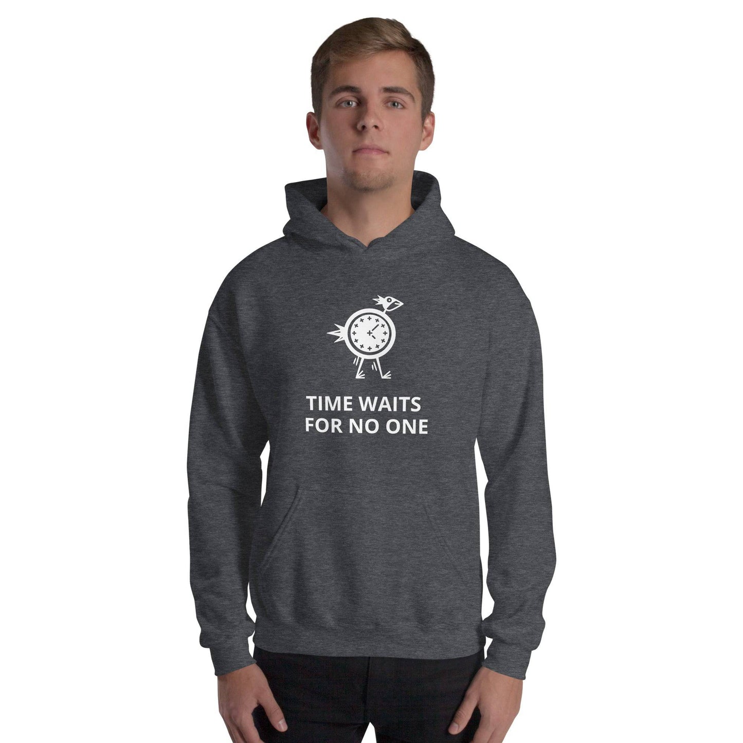 Time Waits For No One White Print Unisex Hoodie - Zion Legend Fashions