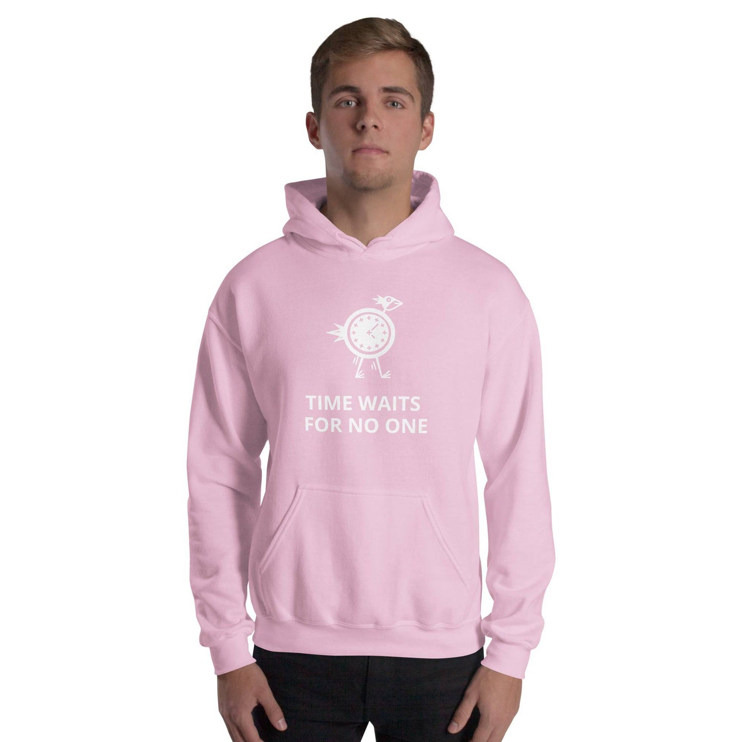 Time Waits For No One White Print Unisex Hoodie - Zion Legend Fashions