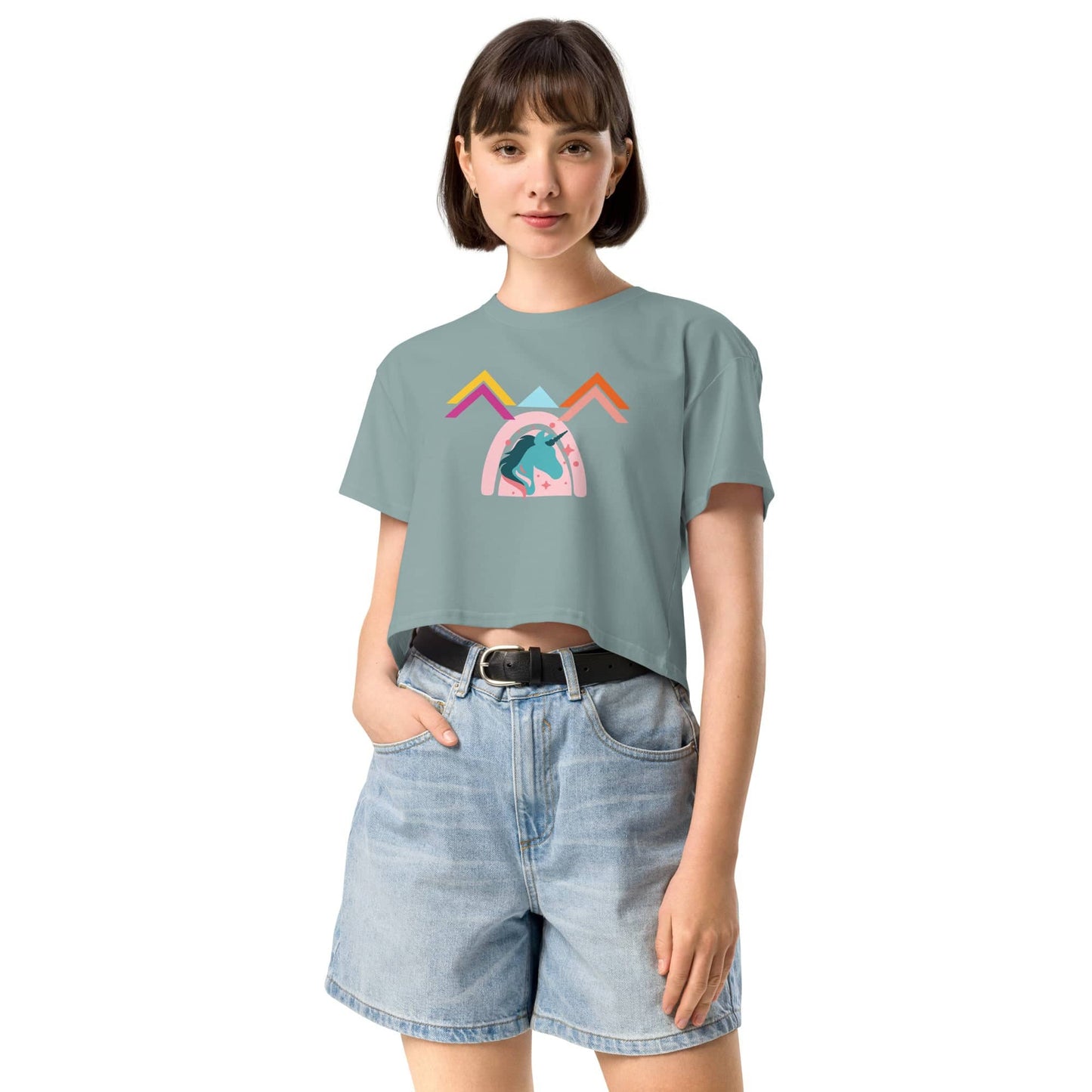 Unicorn World Women’s Crop Top Tee - Zion Legend Fashions