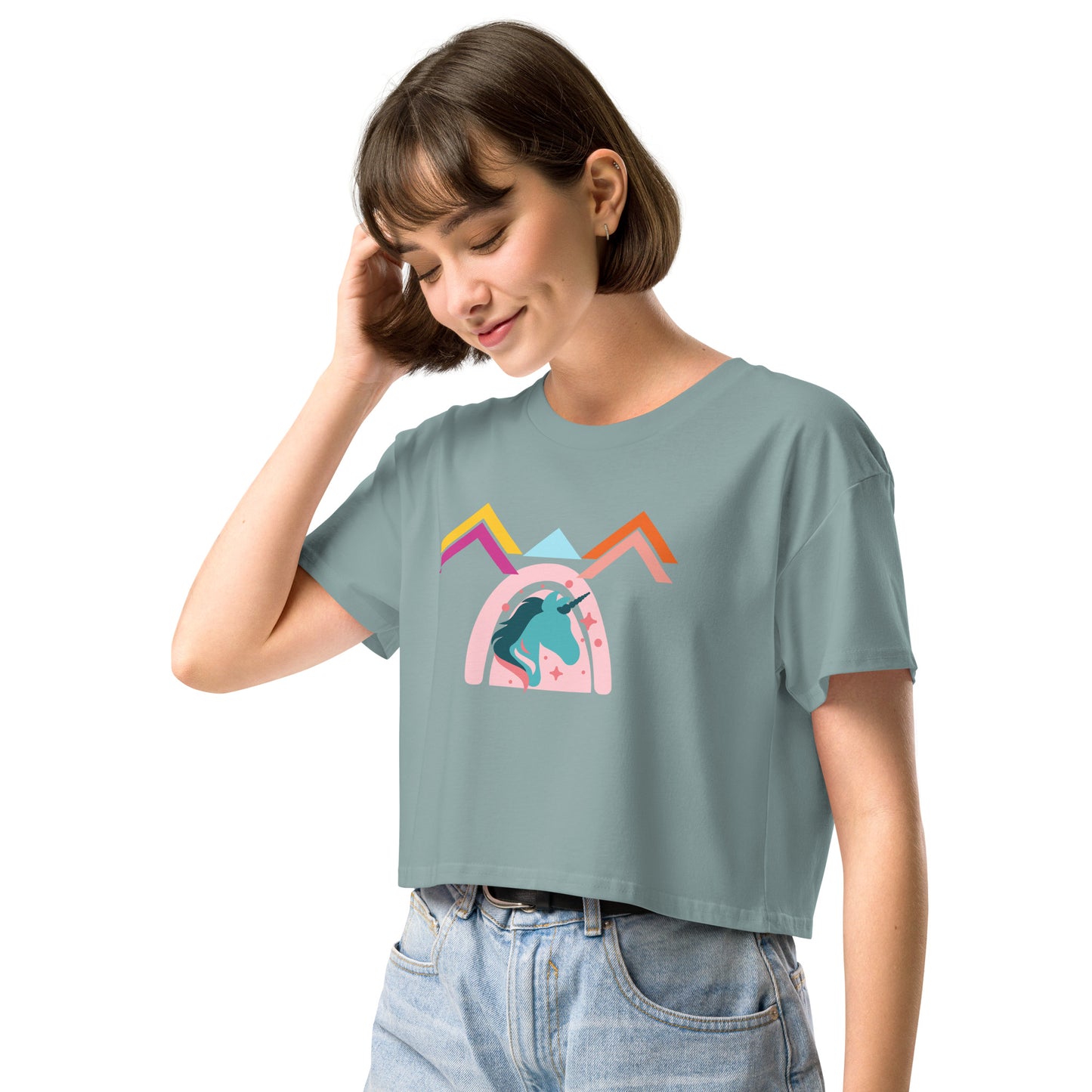 Unicorn World Women’s Crop Top Tee - Zion Legend Fashions