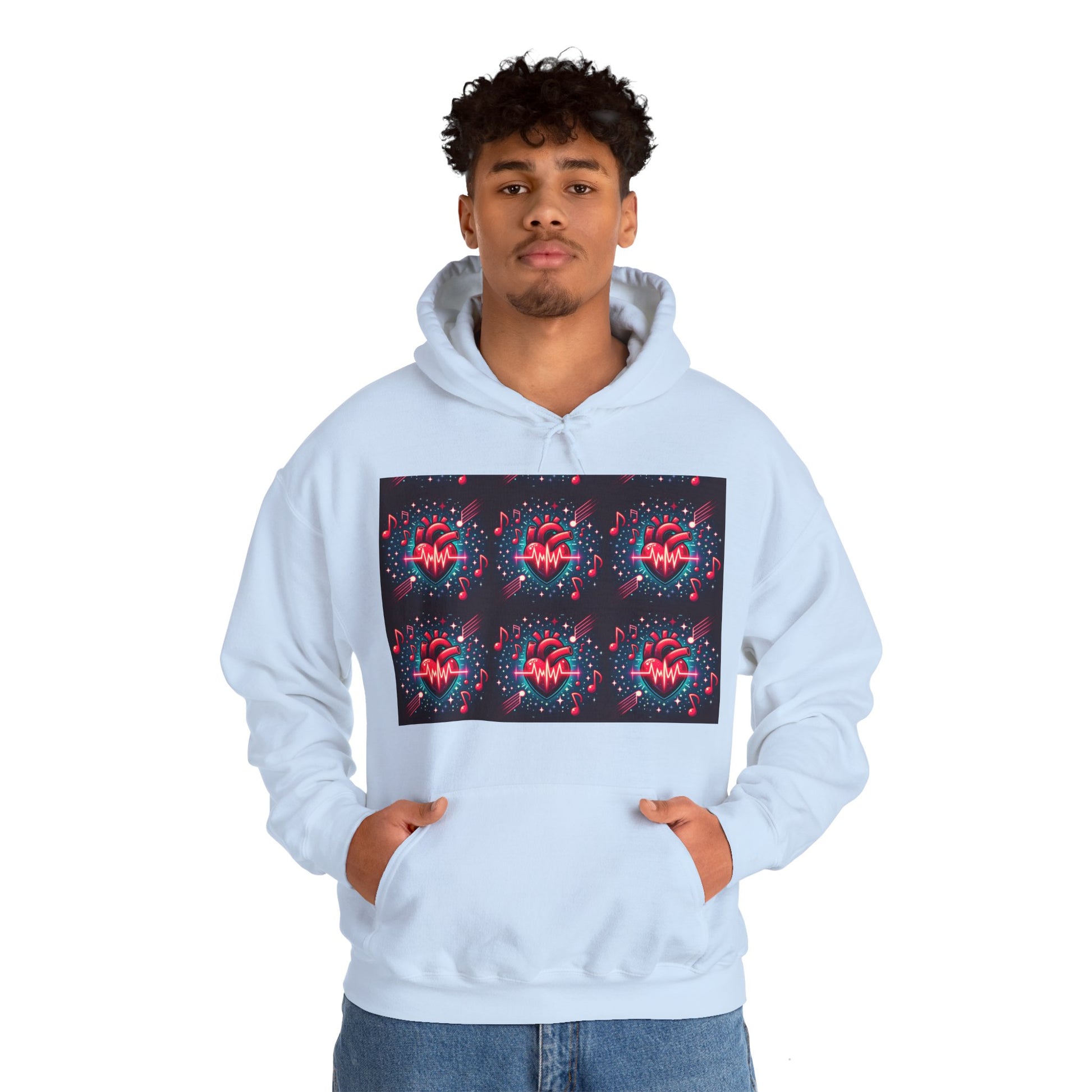 Funky heart Unisex Heavy Blend™ Hooded Sweatshirt - Zion Legend Fashions