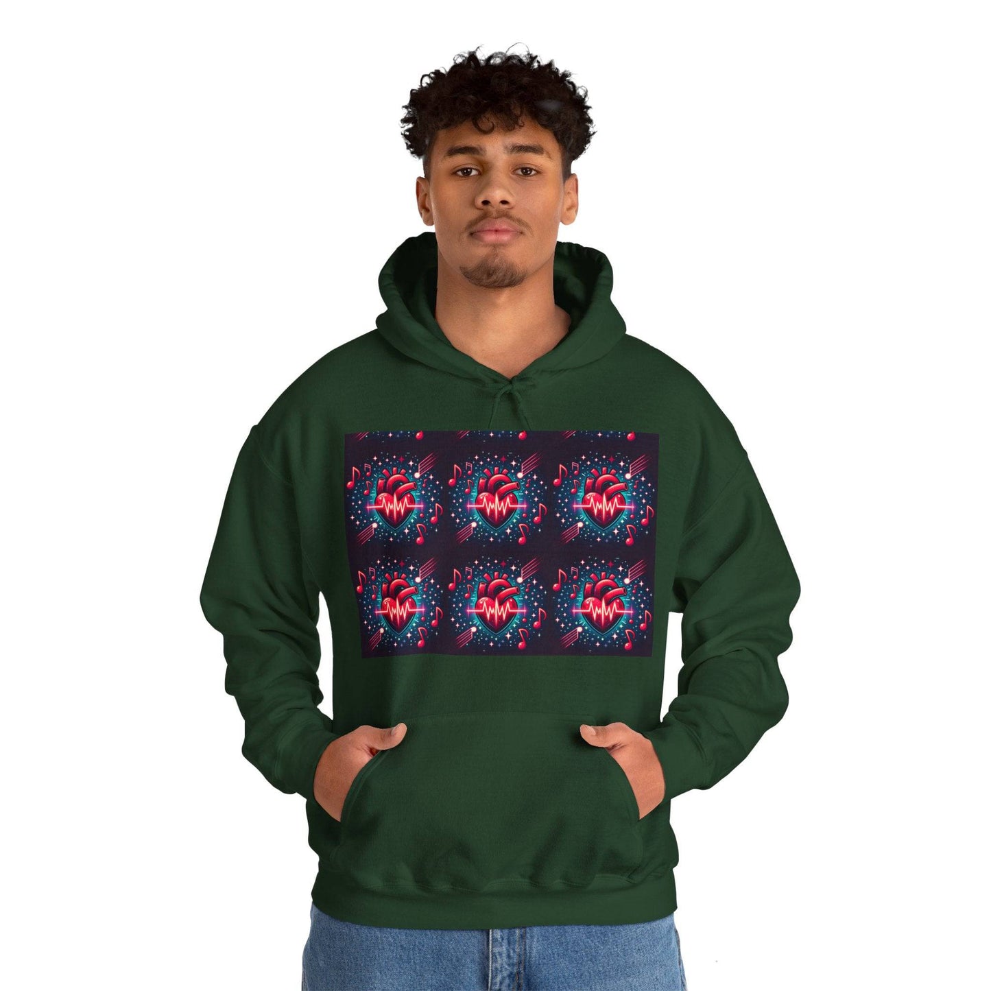 Funky heart Unisex Heavy Blend™ Hooded Sweatshirt - Zion Legend Fashions