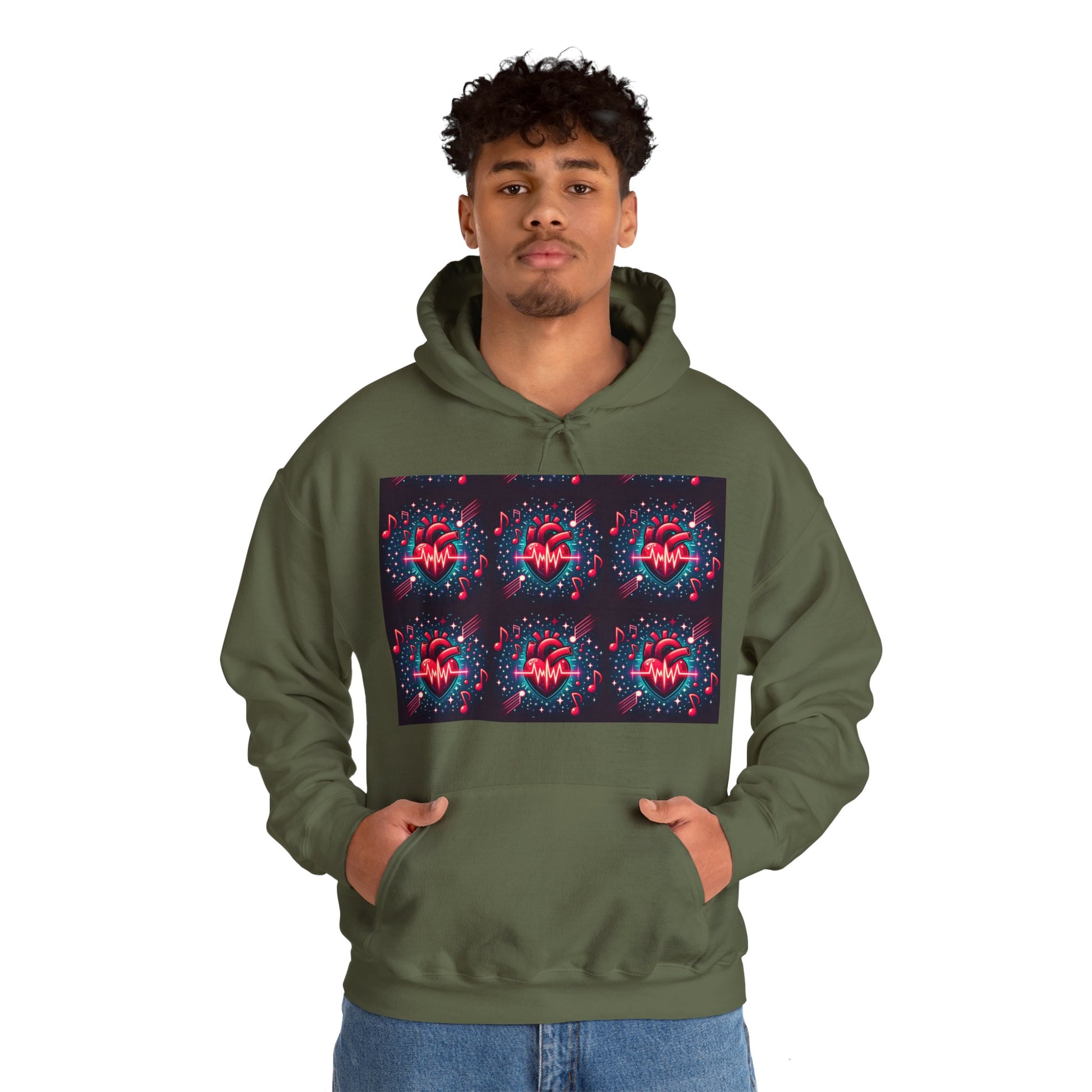 Funky heart Unisex Heavy Blend™ Hooded Sweatshirt - Zion Legend Fashions