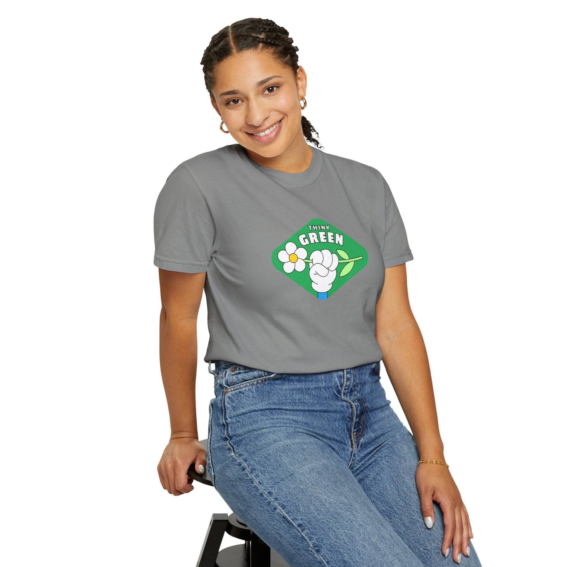 Think Green Unisex Garment-Dyed T-shirt - Zion Legend Fashions
