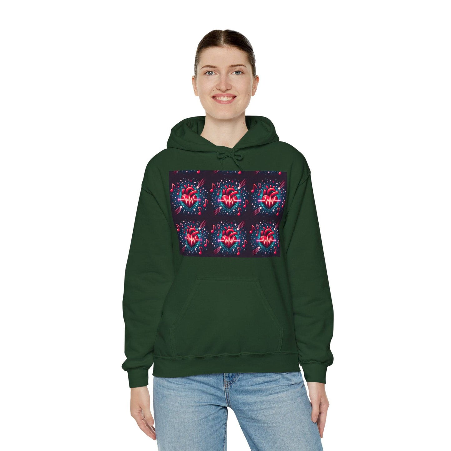 Funky heart Unisex Heavy Blend™ Hooded Sweatshirt - Zion Legend Fashions