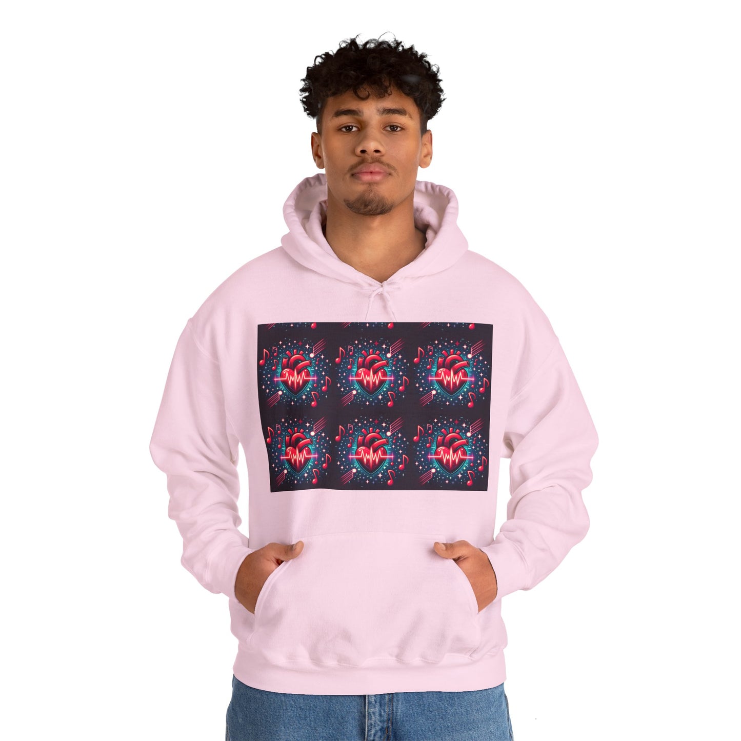 Funky heart Unisex Heavy Blend™ Hooded Sweatshirt - Zion Legend Fashions