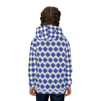 ZLF Blue Square Fashion Children's  Hoodie - Zion Legend Fashions
