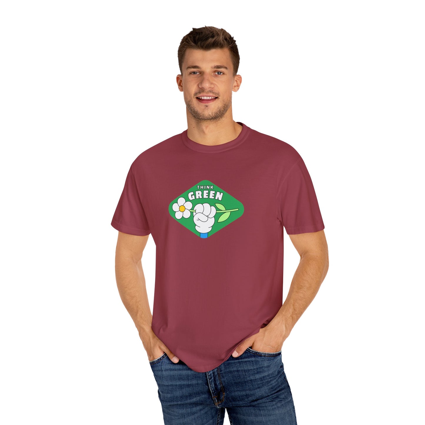 Think Green Unisex Garment-Dyed T-shirt - Zion Legend Fashions
