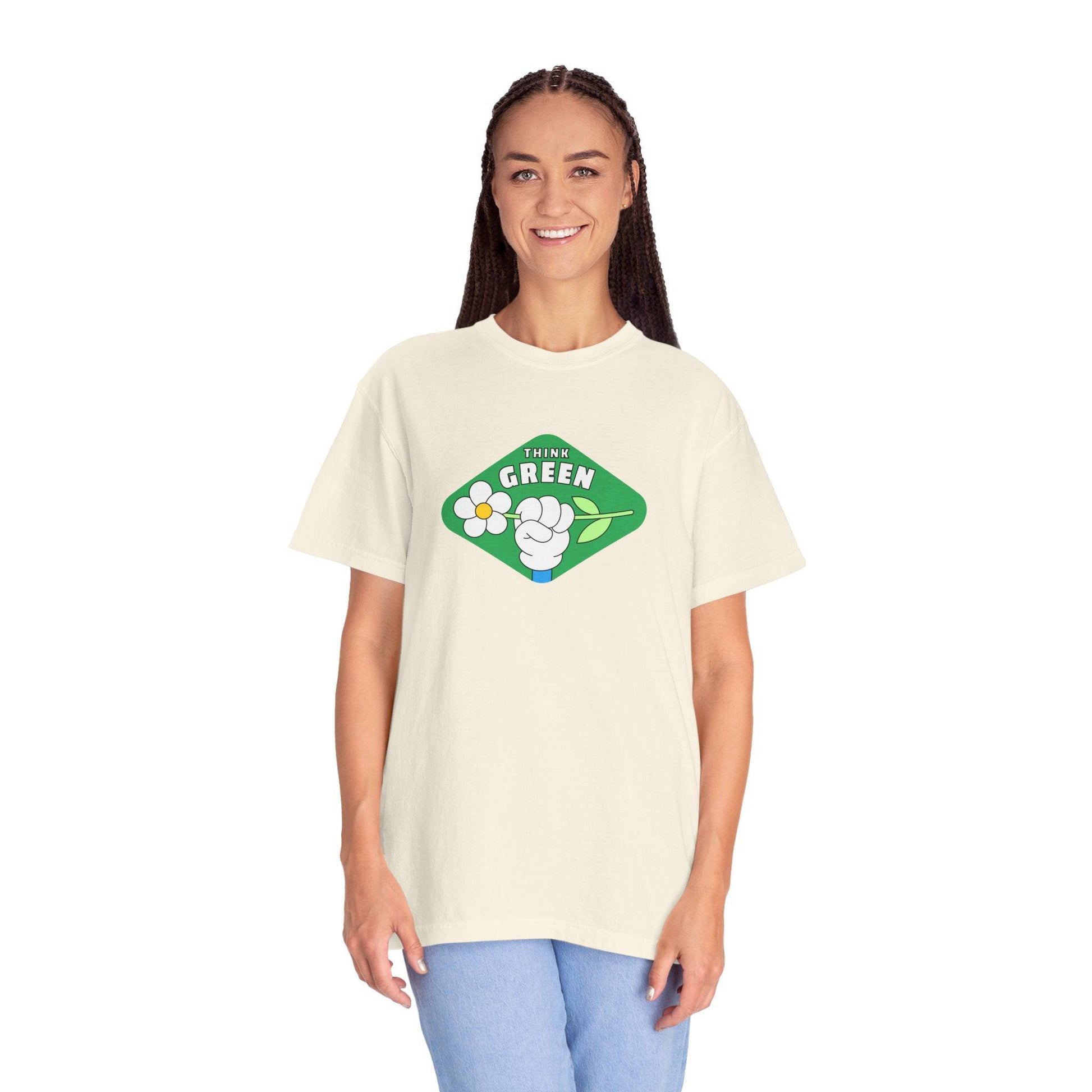 Think Green Unisex Garment-Dyed T-shirt - Zion Legend Fashions