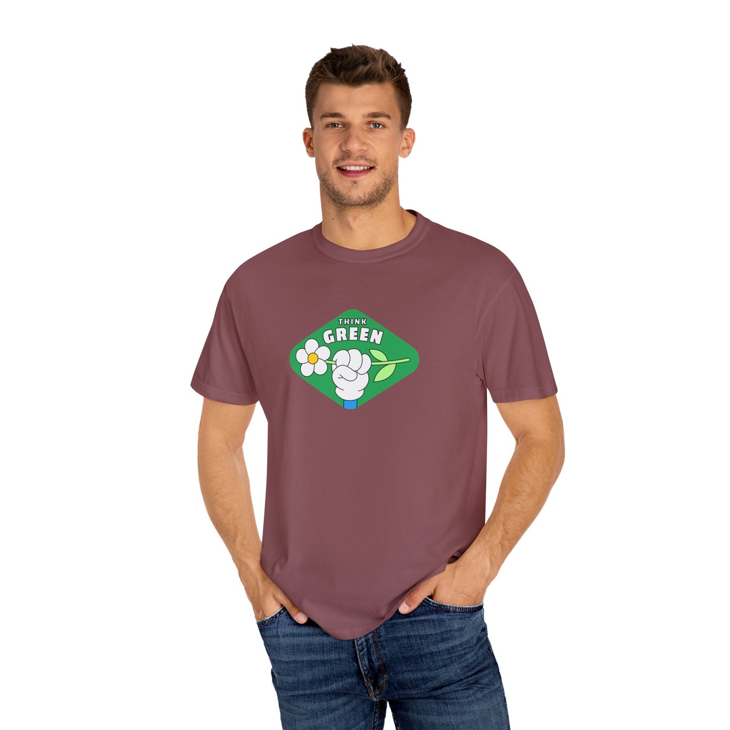 Think Green Unisex Garment-Dyed T-shirt - Zion Legend Fashions