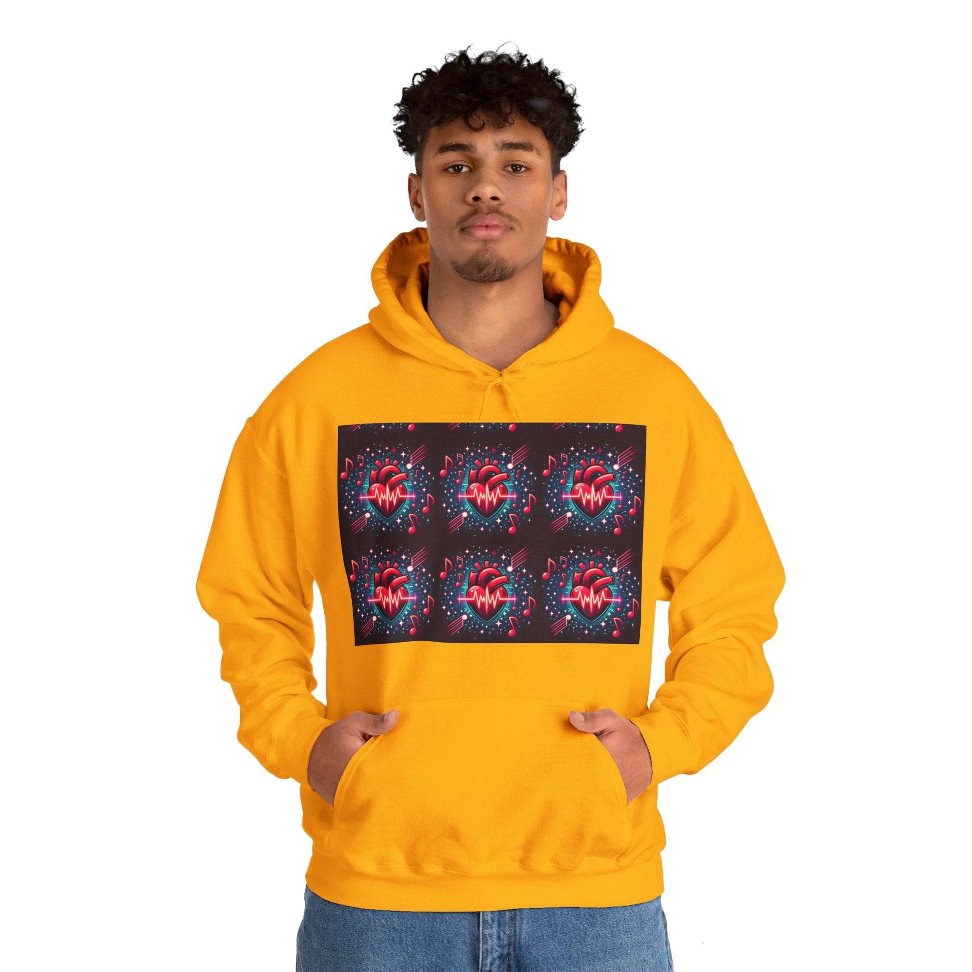 Funky heart Unisex Heavy Blend™ Hooded Sweatshirt - Zion Legend Fashions