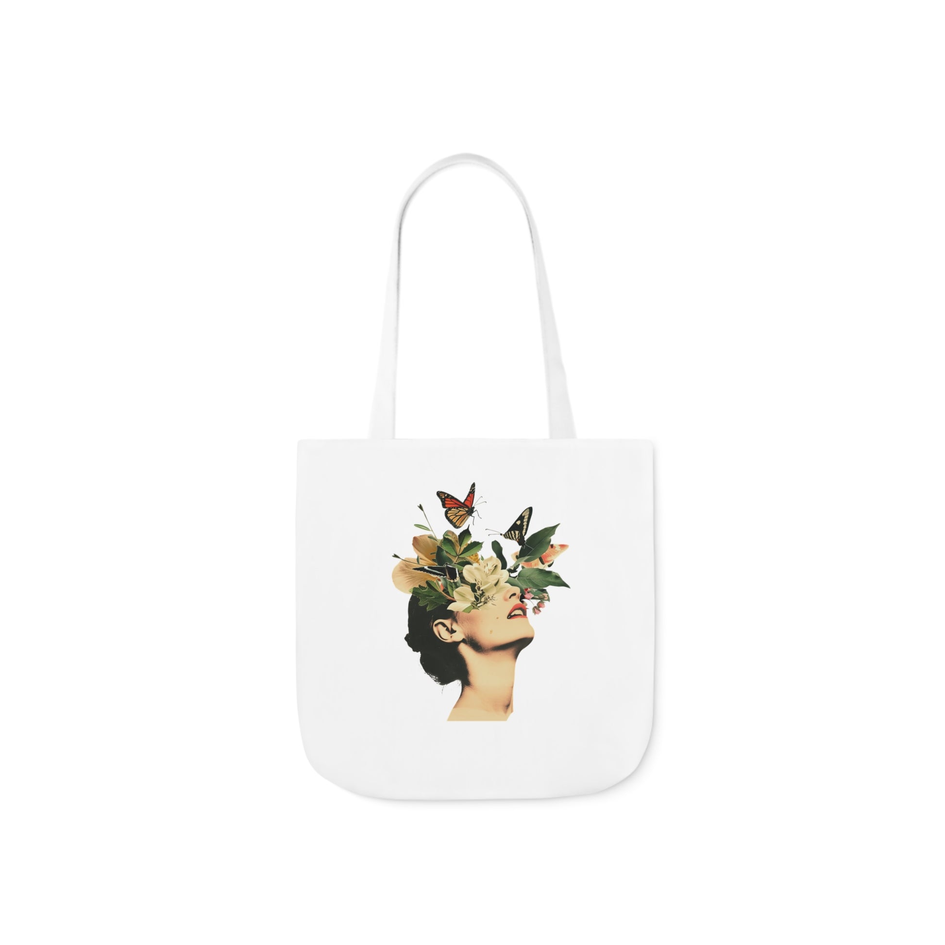 Flower Canvas Tote Bag, 5-Color Straps  -  USA & UK Only - Zion Legend Fashions