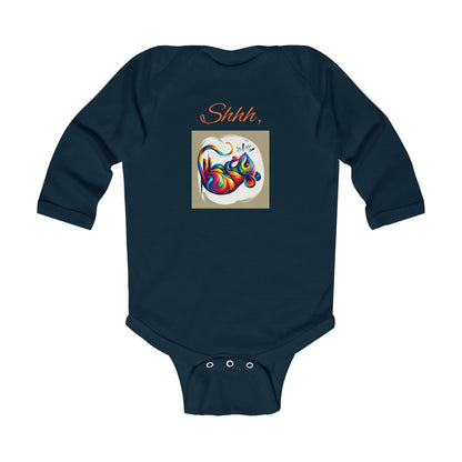 Mouse Shhh Infant Long Sleeve Bodysuit - Zion Legend Fashions