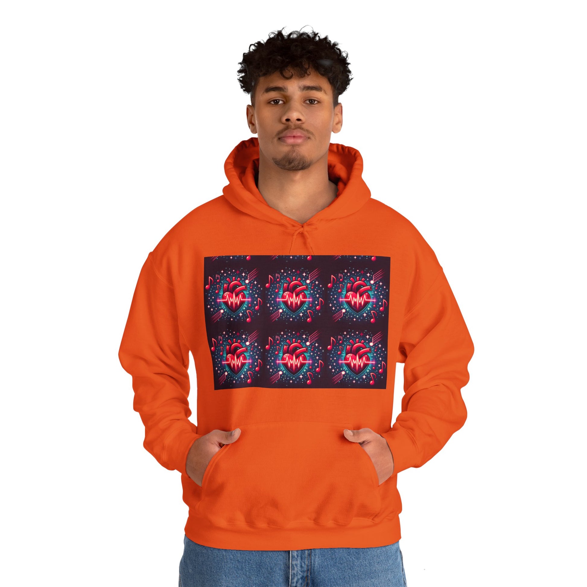 Funky heart Unisex Heavy Blend™ Hooded Sweatshirt - Zion Legend Fashions