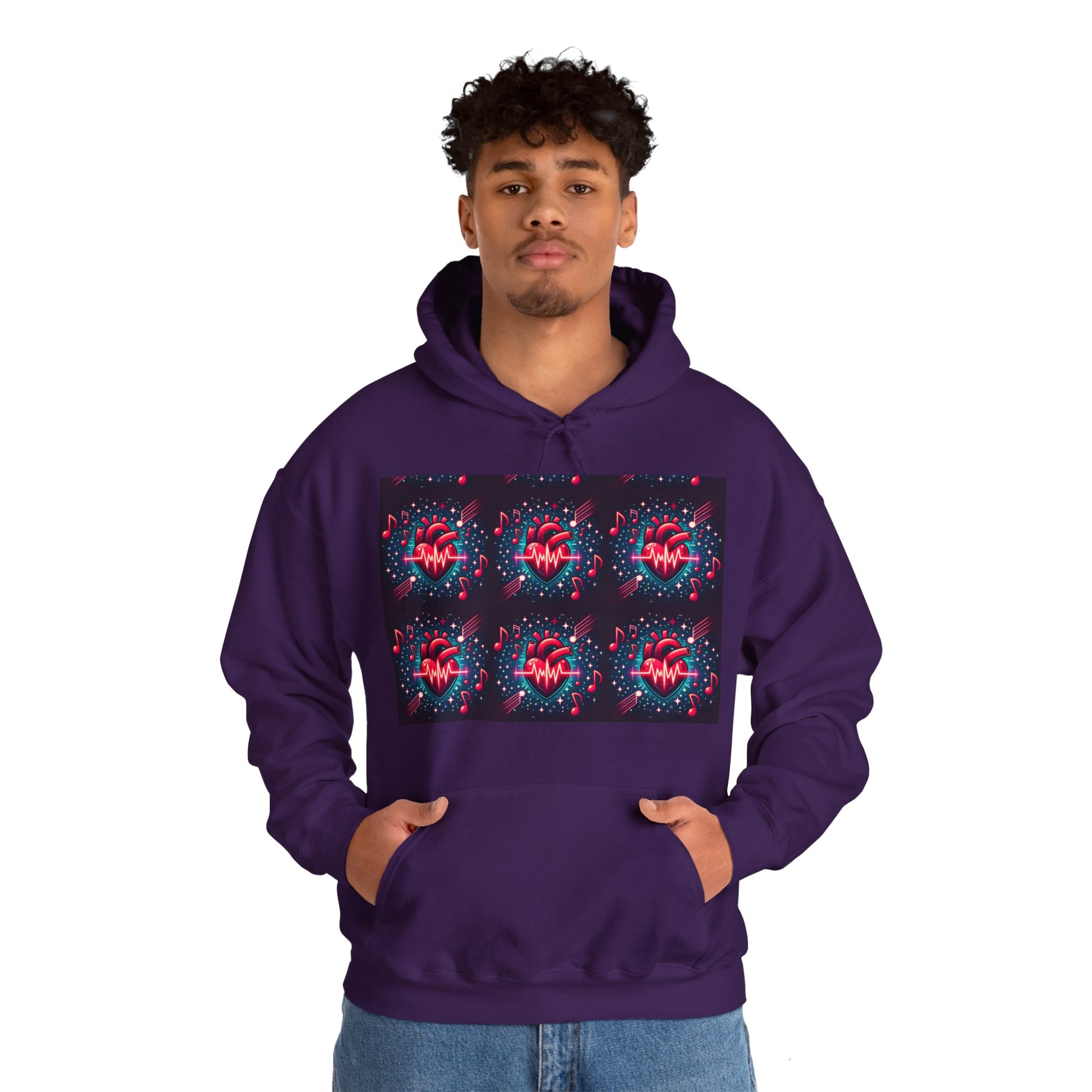 Funky heart Unisex Heavy Blend™ Hooded Sweatshirt - Zion Legend Fashions