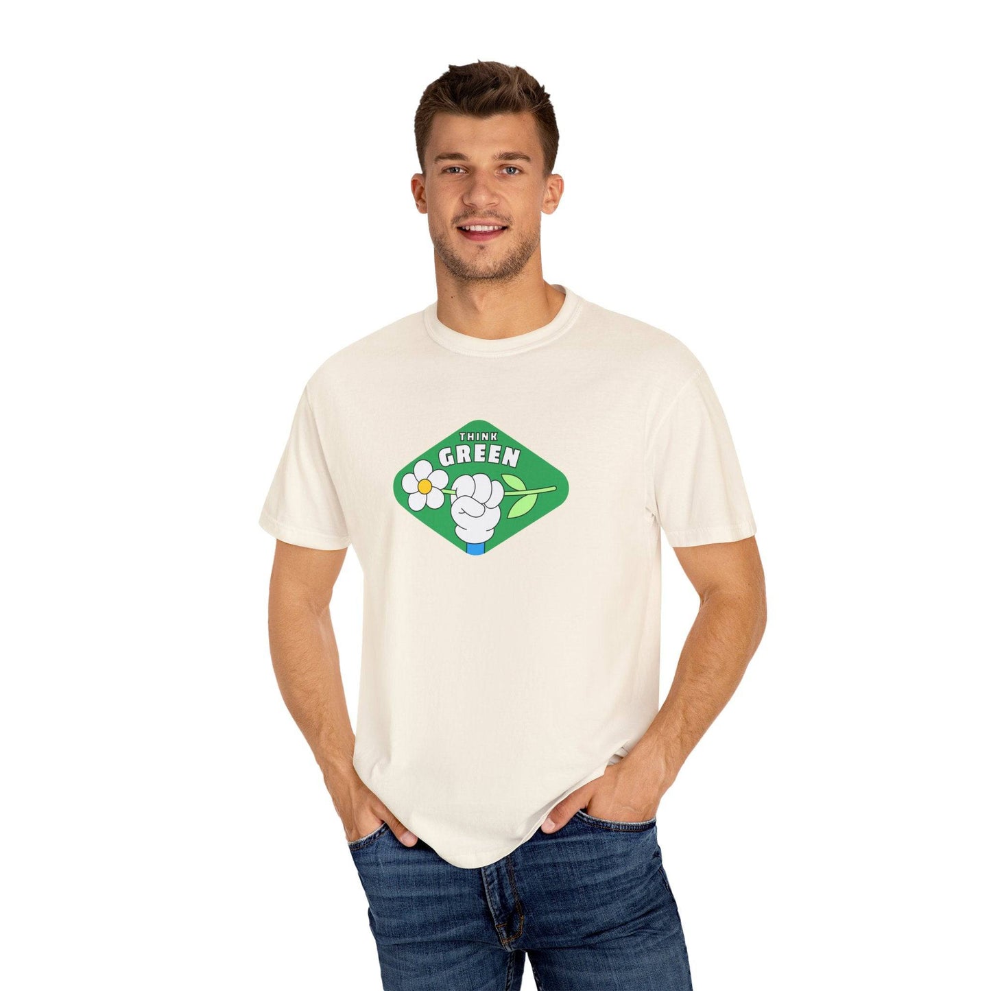 Think Green Unisex Garment-Dyed T-shirt - Zion Legend Fashions