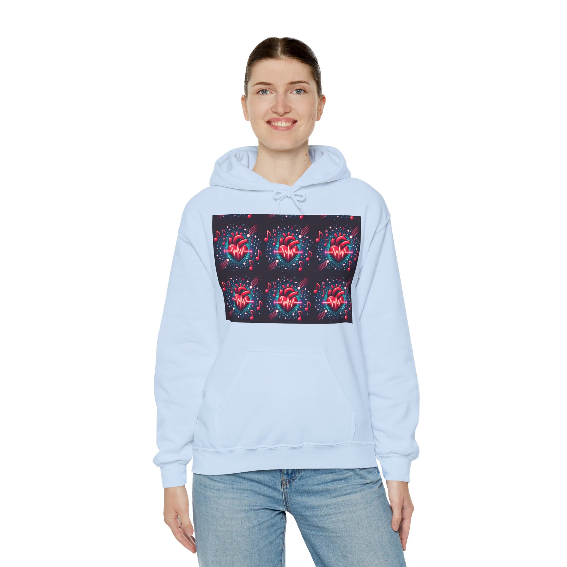 Funky heart Unisex Heavy Blend™ Hooded Sweatshirt - Zion Legend Fashions