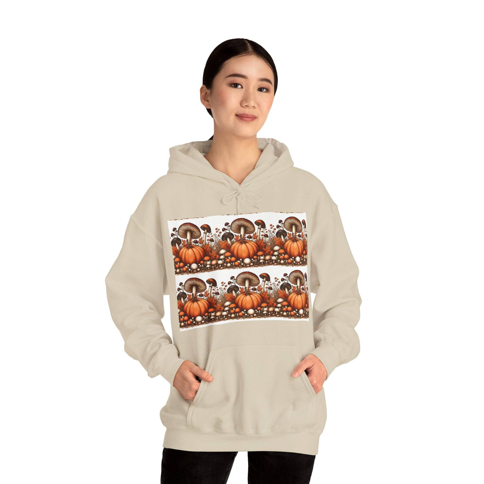 Pumpkin & Mushroom Unisex Heavy Blend™ Hooded Sweatshirt - Zion Legend Fashions
