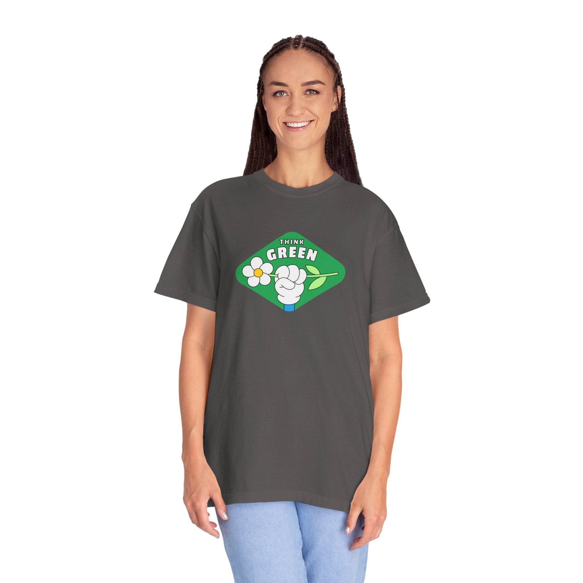 Think Green Unisex Garment-Dyed T-shirt - Zion Legend Fashions