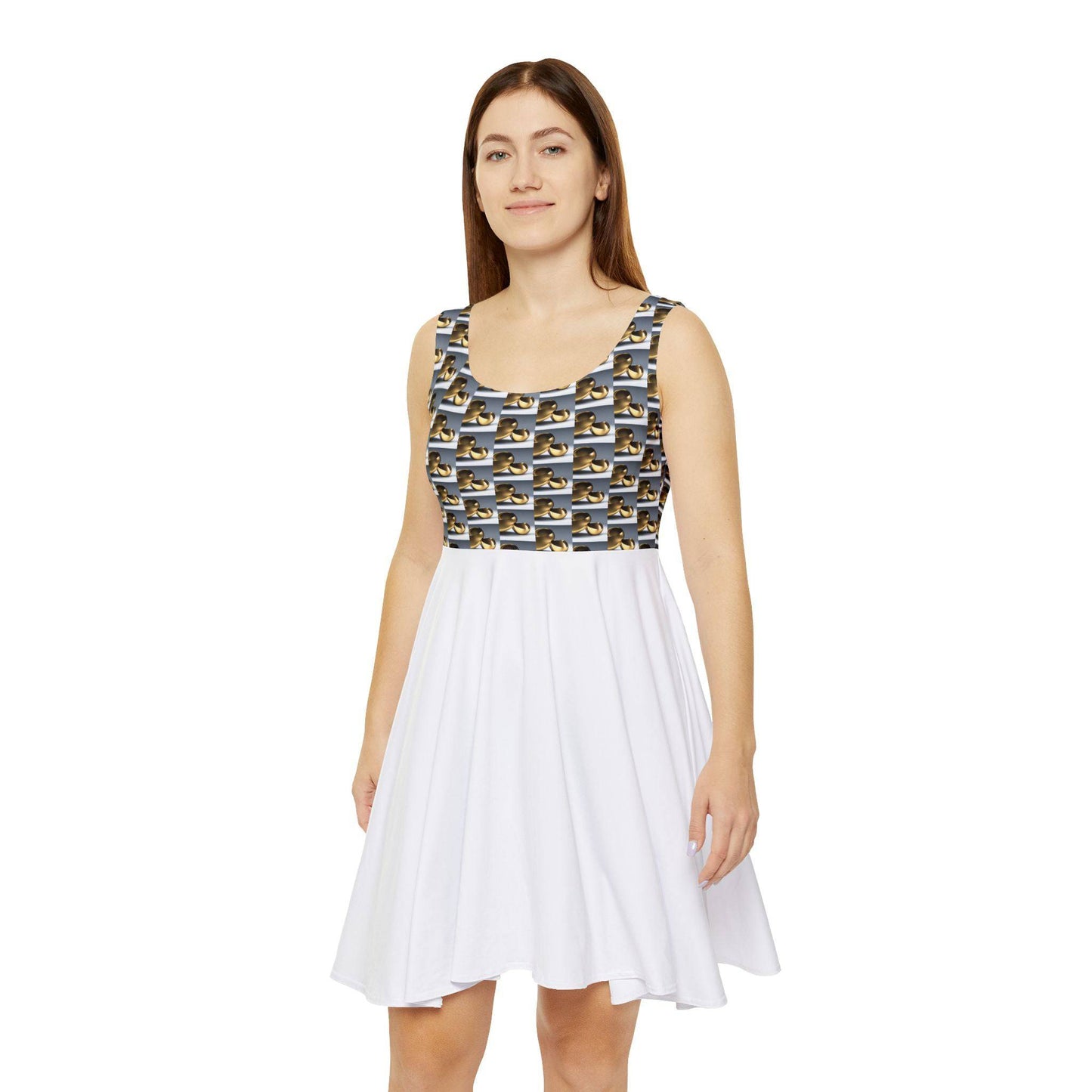 Gold Women's Skater Dress  - Available in USA Only - Zion Legend Fashions