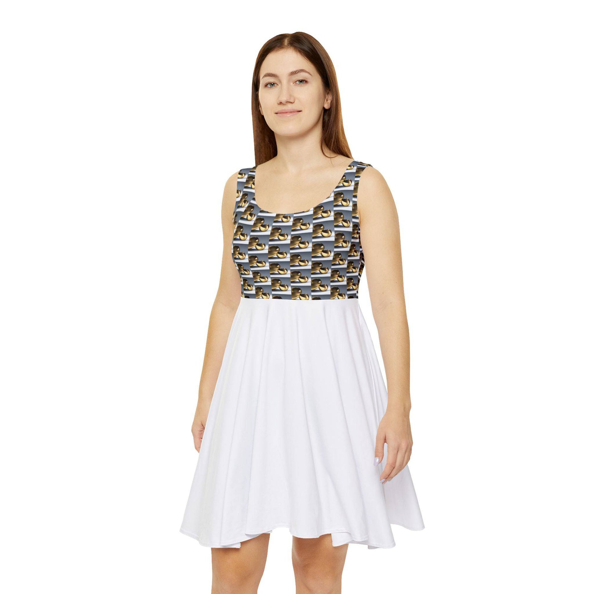 Gold Women's Skater Dress  - Available in USA Only - Zion Legend Fashions
