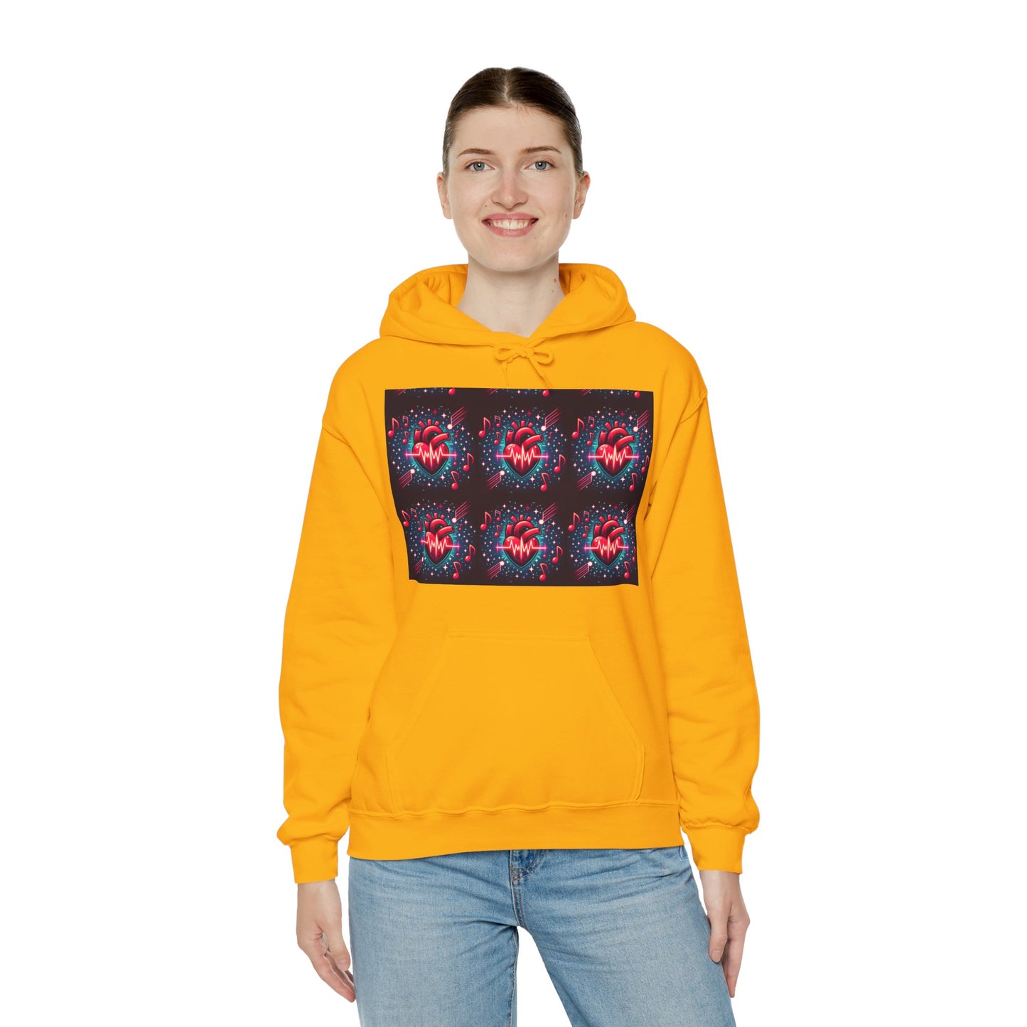 Funky heart Unisex Heavy Blend™ Hooded Sweatshirt - Zion Legend Fashions