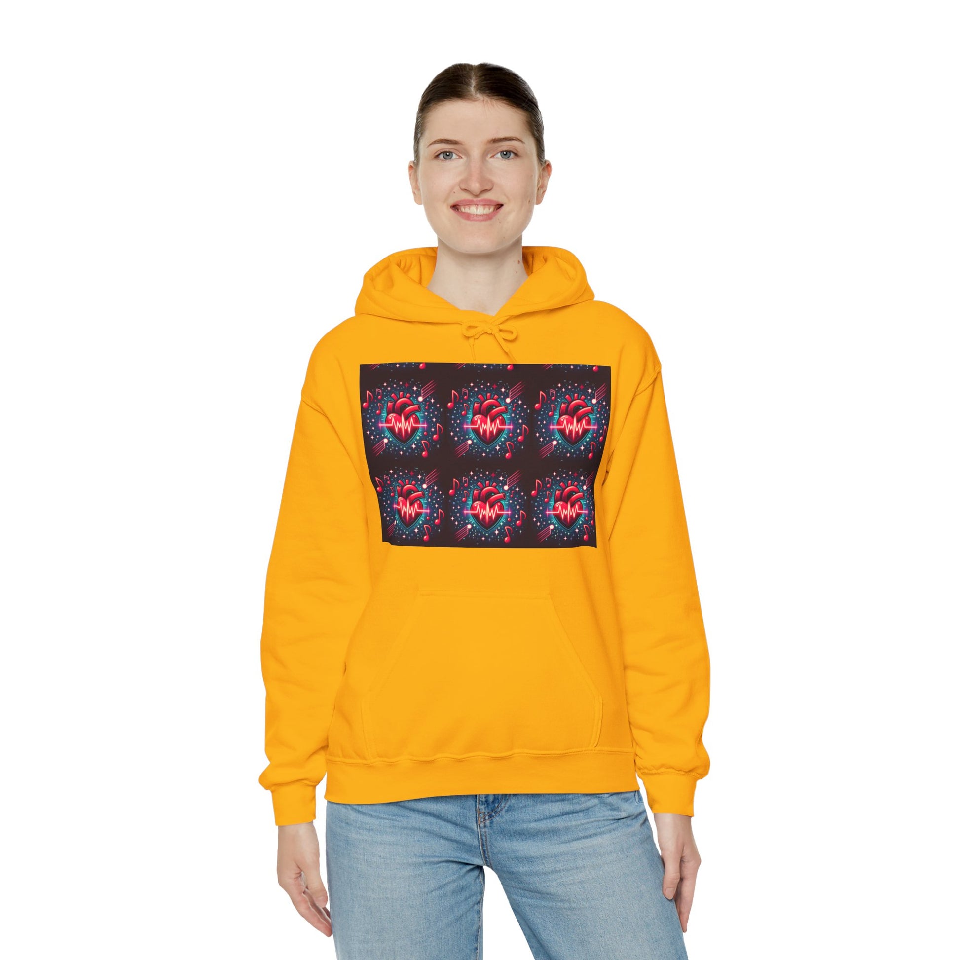 Funky heart Unisex Heavy Blend™ Hooded Sweatshirt - Zion Legend Fashions