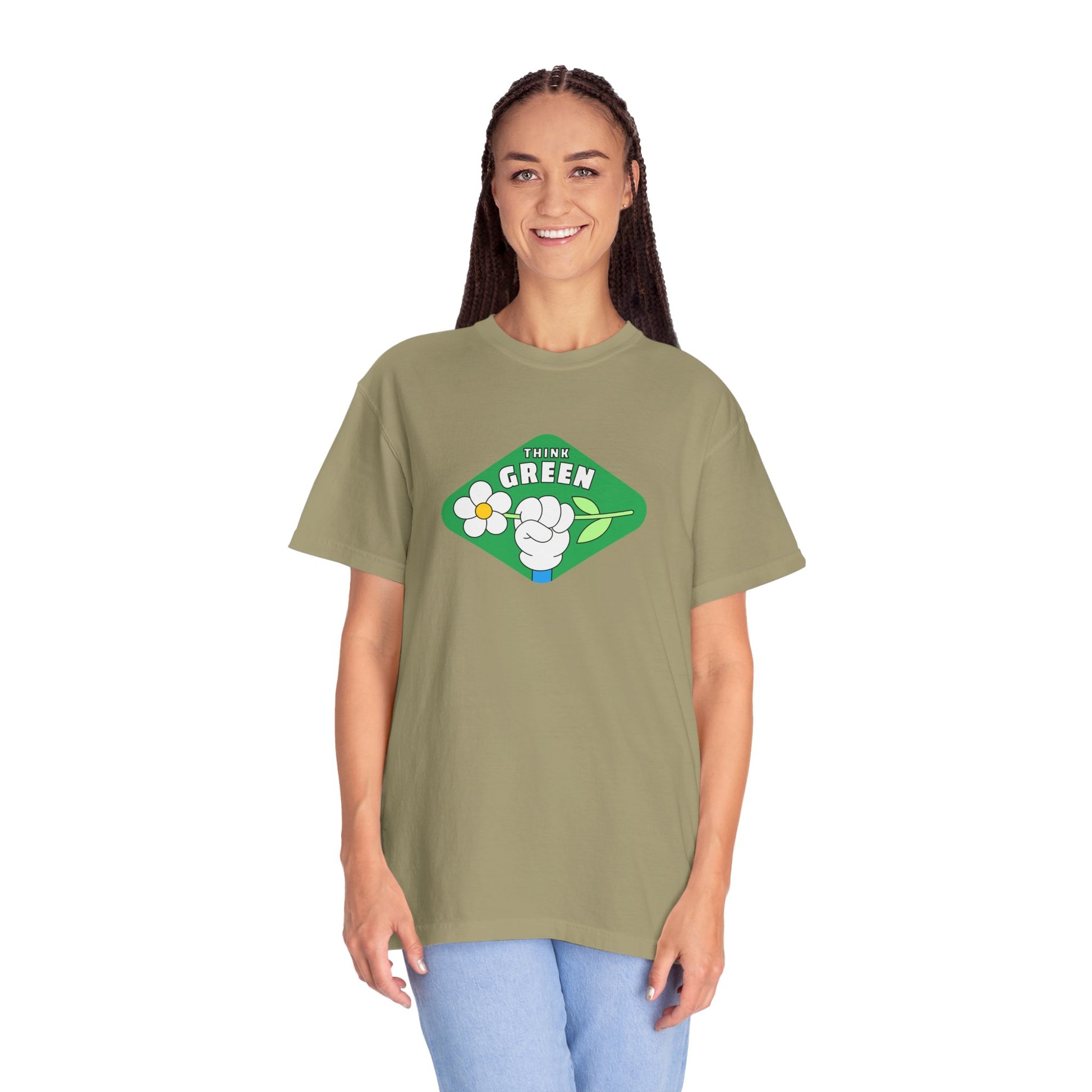 Think Green Unisex Garment-Dyed T-shirt - Zion Legend Fashions