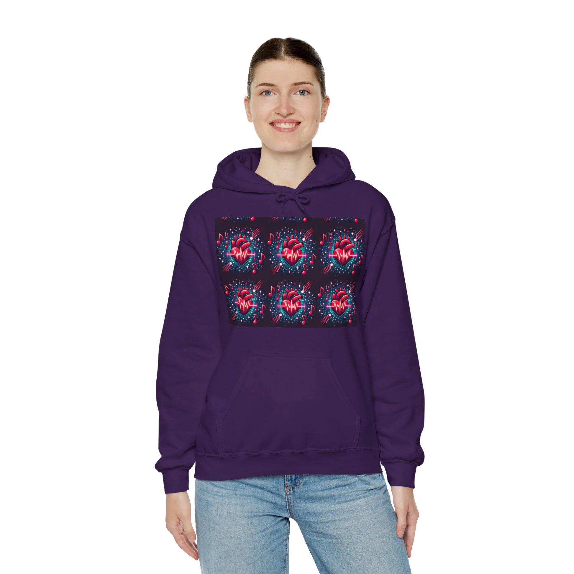 Funky heart Unisex Heavy Blend™ Hooded Sweatshirt - Zion Legend Fashions