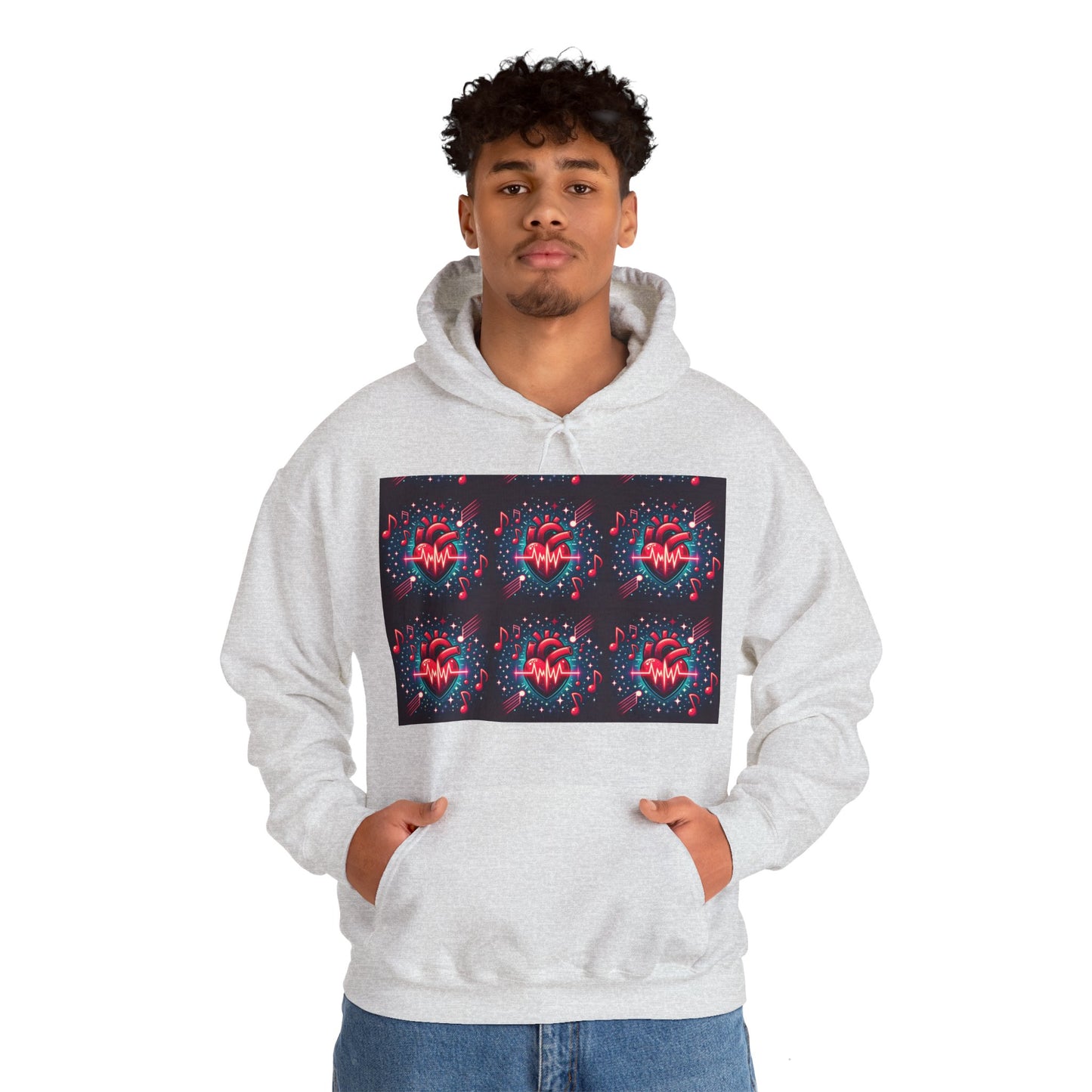 Funky heart Unisex Heavy Blend™ Hooded Sweatshirt - Zion Legend Fashions