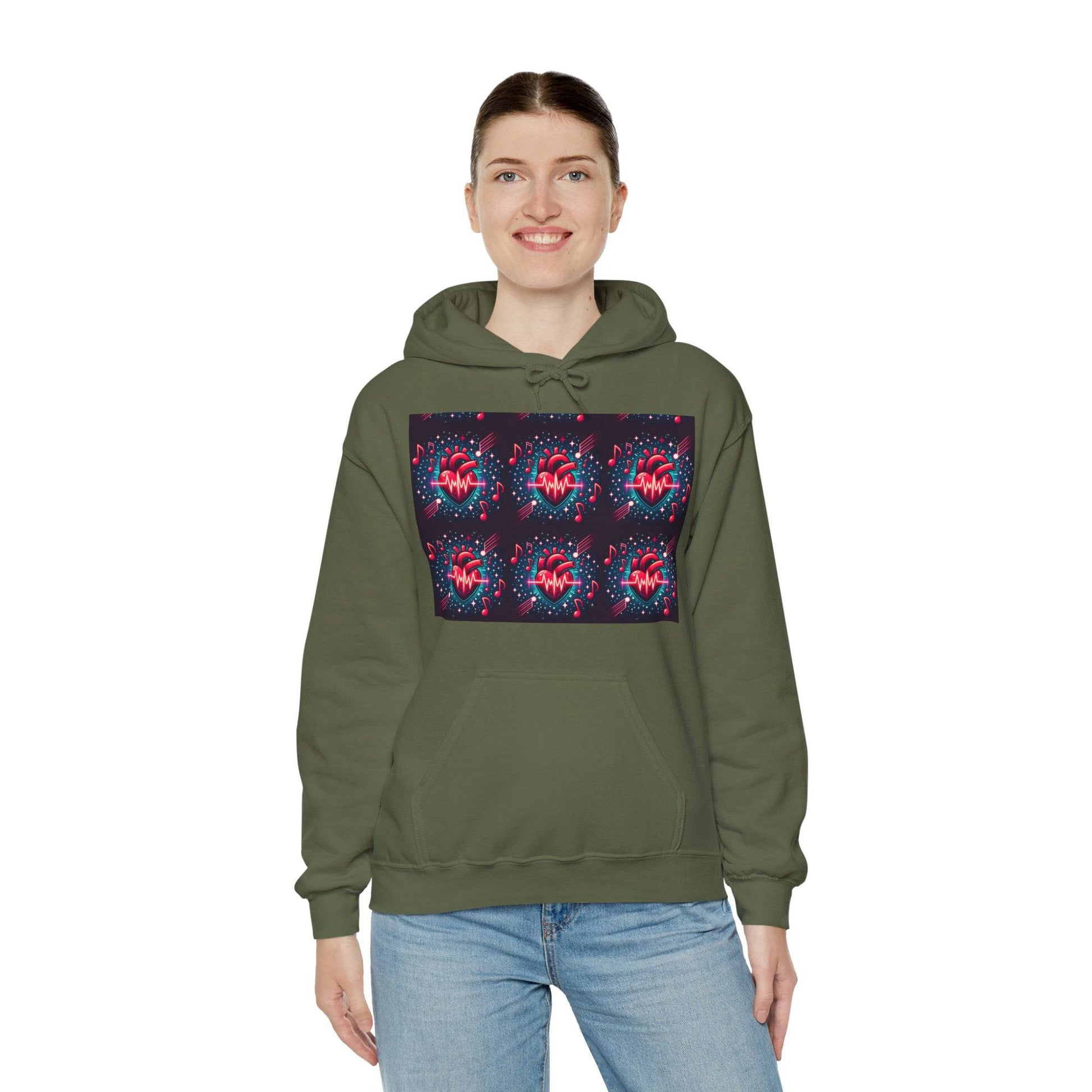 Funky heart Unisex Heavy Blend™ Hooded Sweatshirt - Zion Legend Fashions